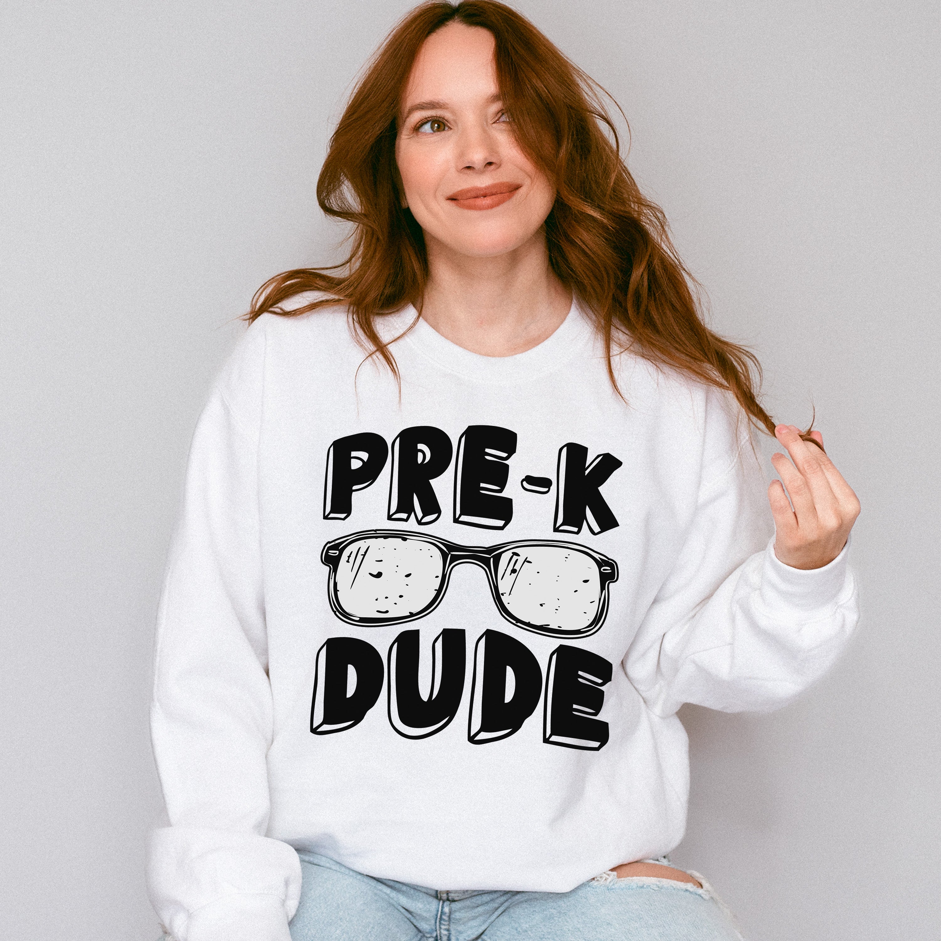 Pre-k Dude Design - Pre-K Unisex Crewneck T-Shirt Sweatshirt Hoodie
