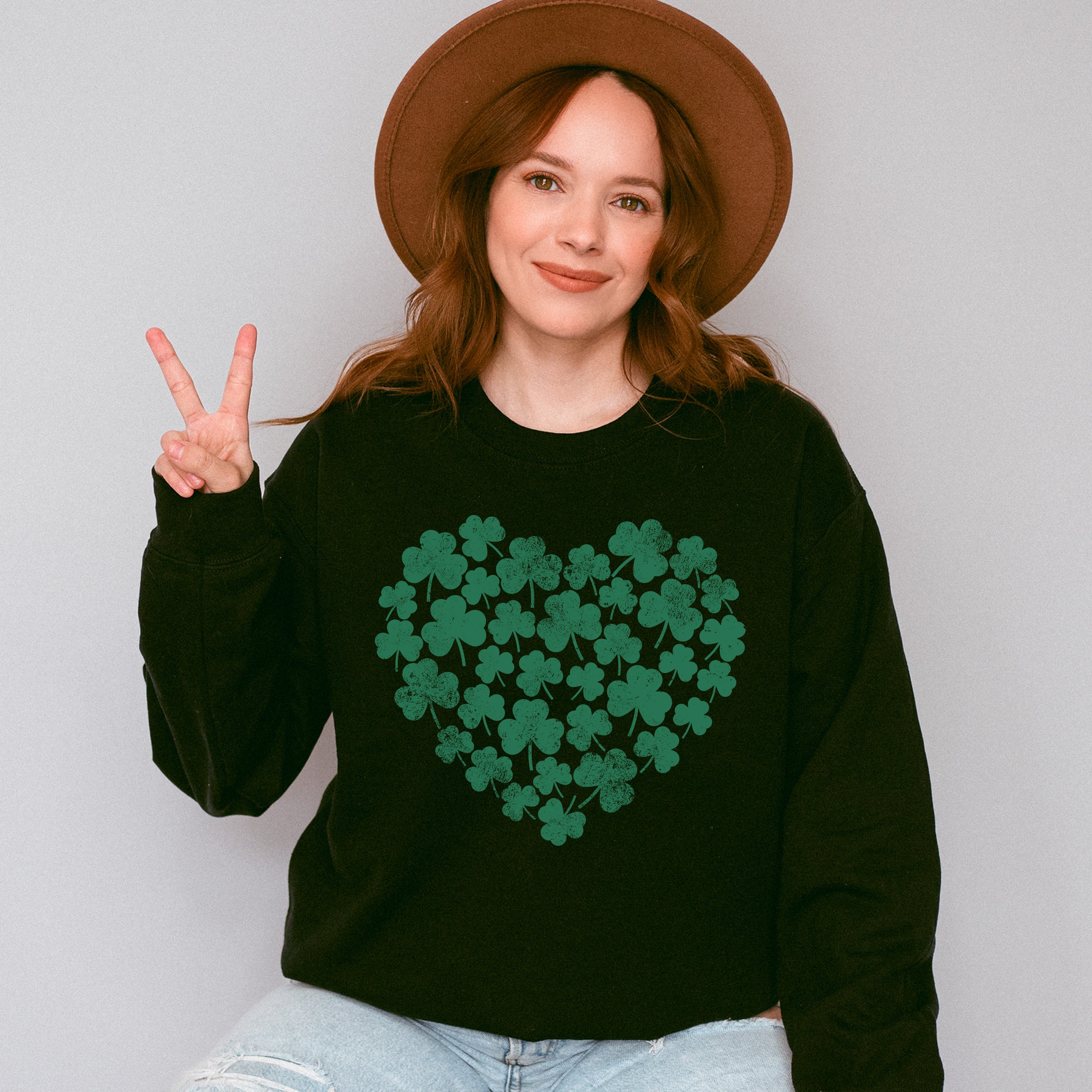 Clovers Heart - St. Patrick's Day Theme Unisex Crewneck T-Shirt Sweatshirt Hoodie