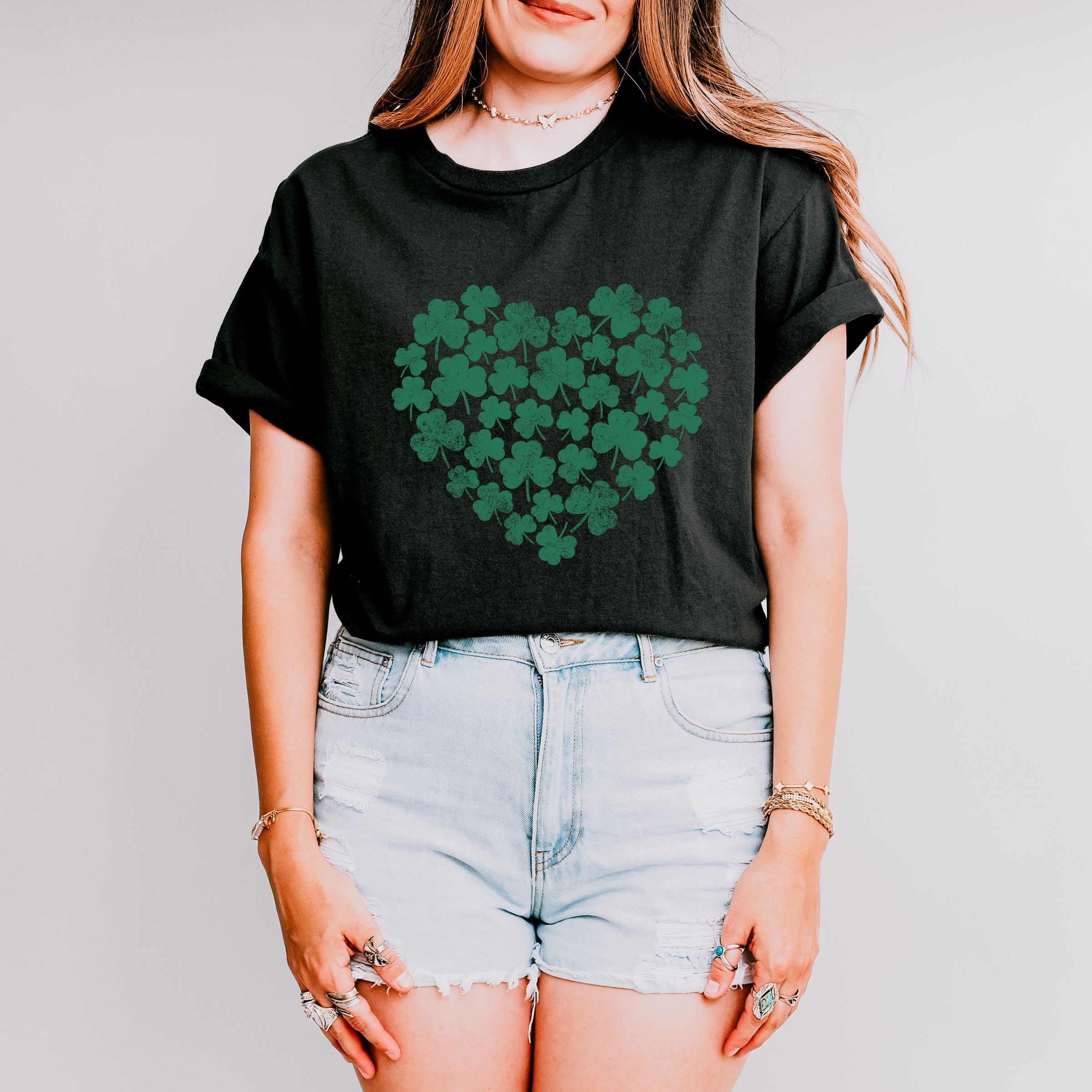 Clovers Heart - St. Patrick's Day Theme Unisex Crewneck T-Shirt Sweatshirt Hoodie