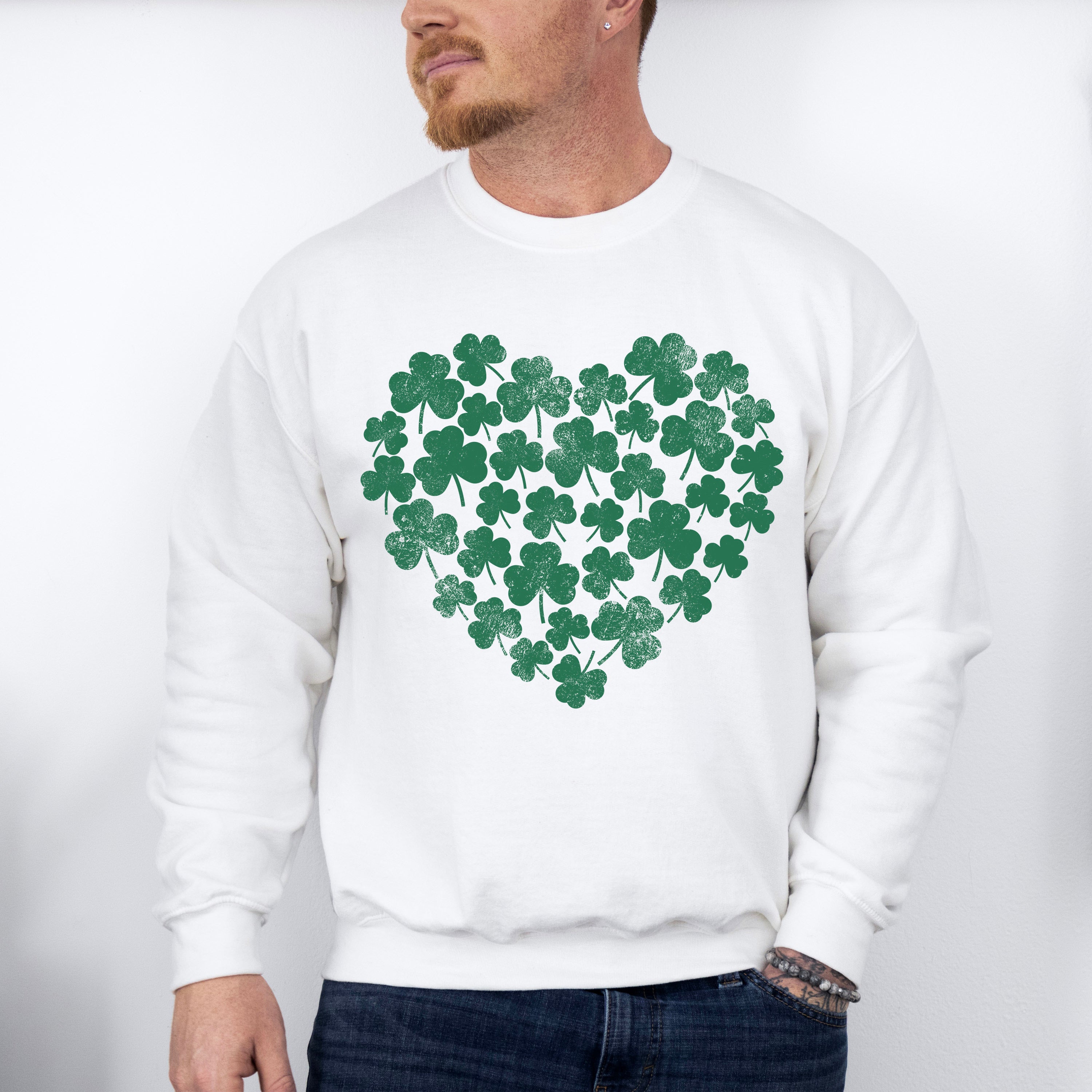 Clovers Heart - St. Patrick's Day Theme Unisex Crewneck T-Shirt Sweatshirt Hoodie
