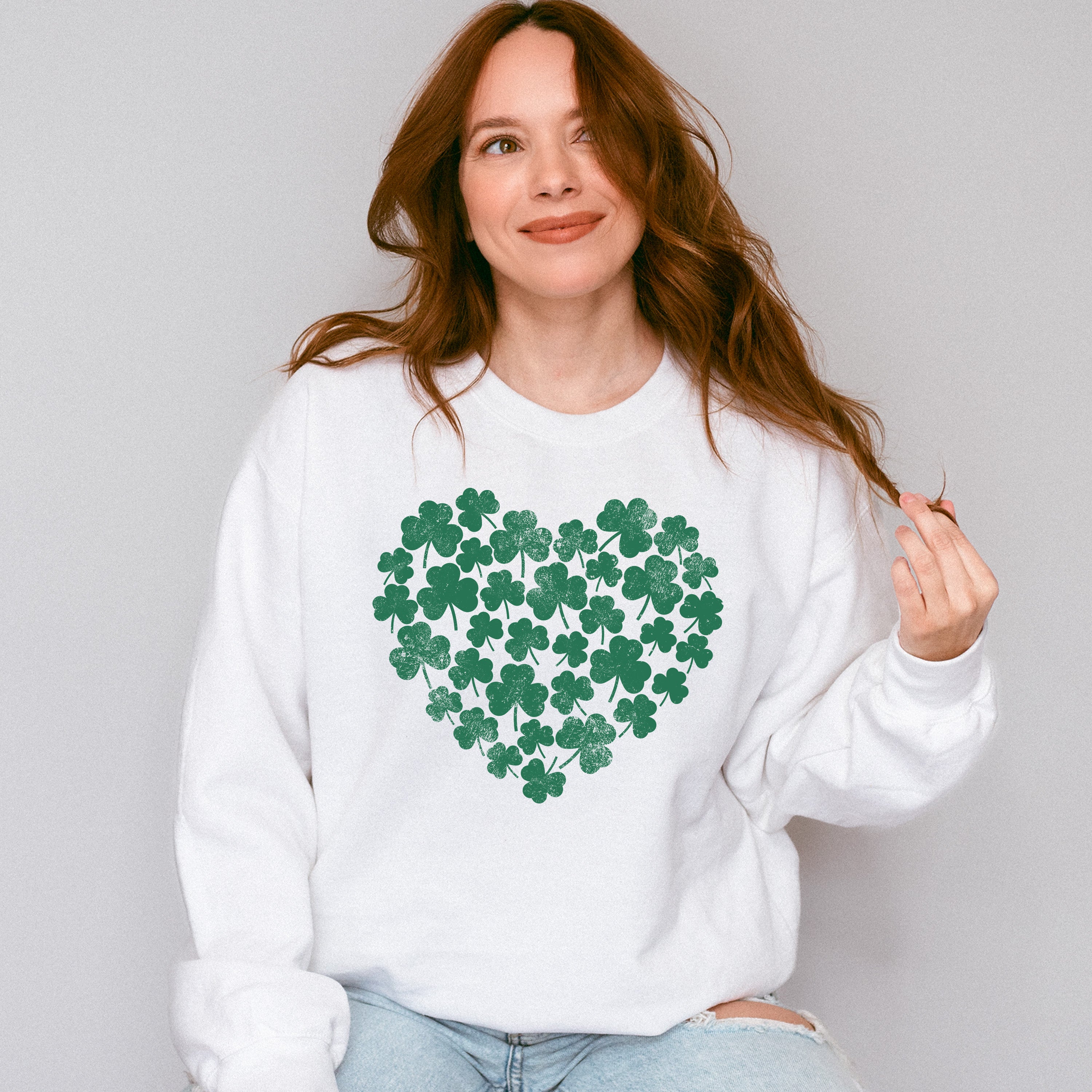 Clovers Heart - St. Patrick's Day Theme Unisex Crewneck T-Shirt Sweatshirt Hoodie