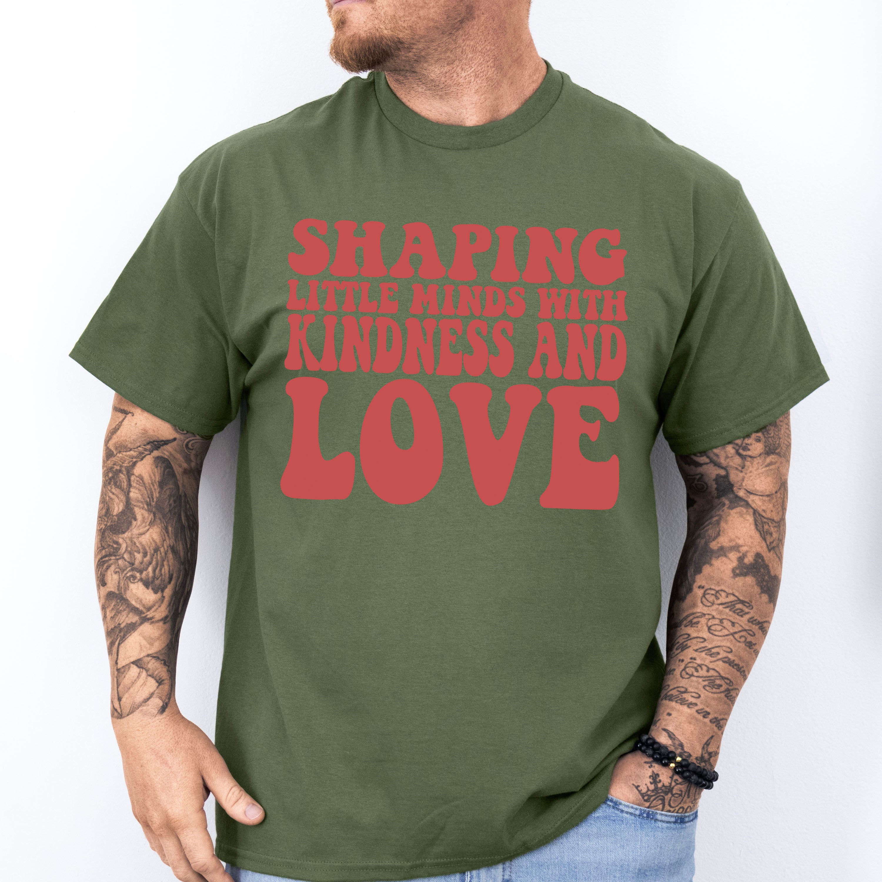 Shaping Little Minds With Kindness And Love Design - Special Education Unisex Crewneck T-Shirt Sweatshirt Hoodie