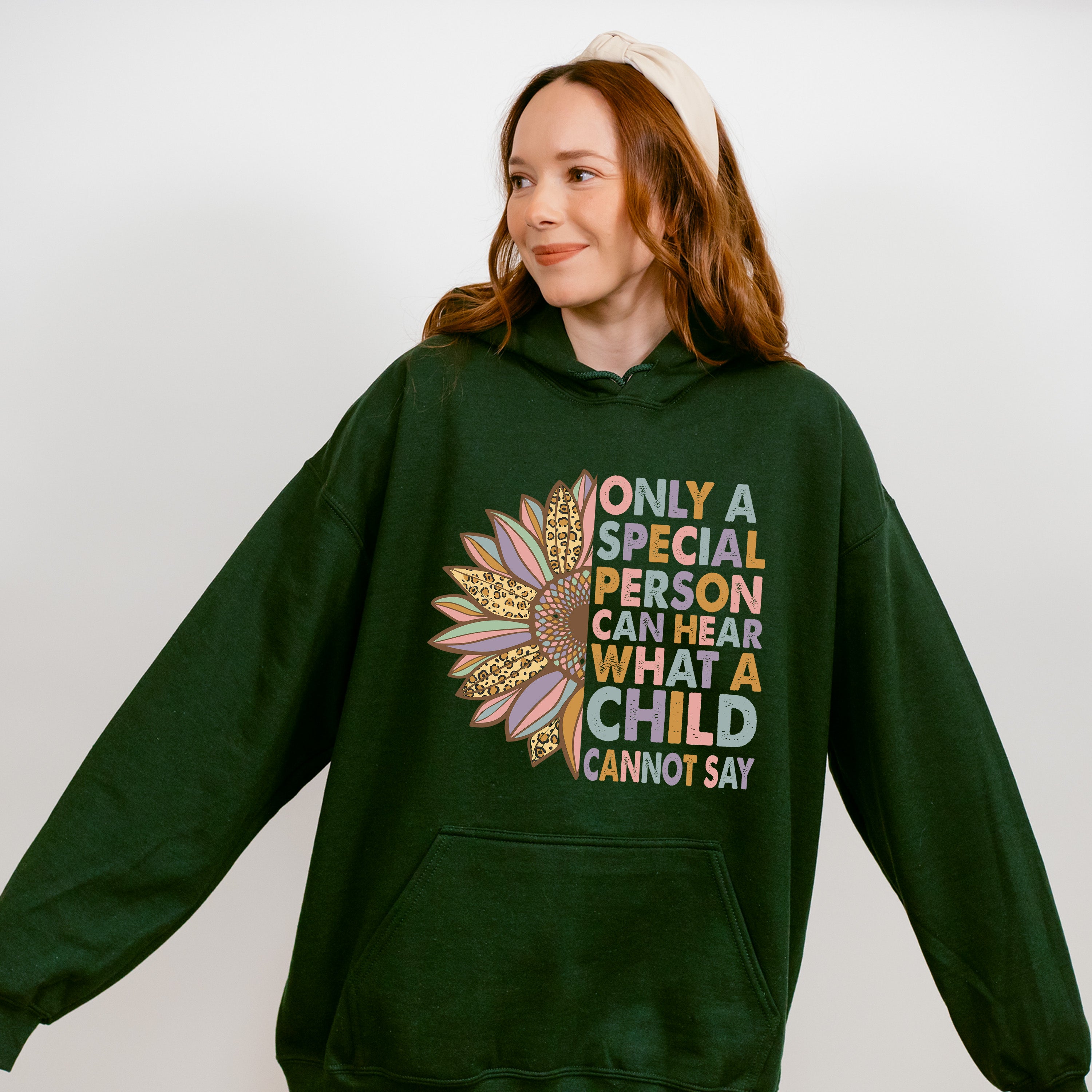 Only A Special Person Can Hear What A Child Cannot Say Design - Special Education Unisex Crewneck T-Shirt Sweatshirt Hoodie