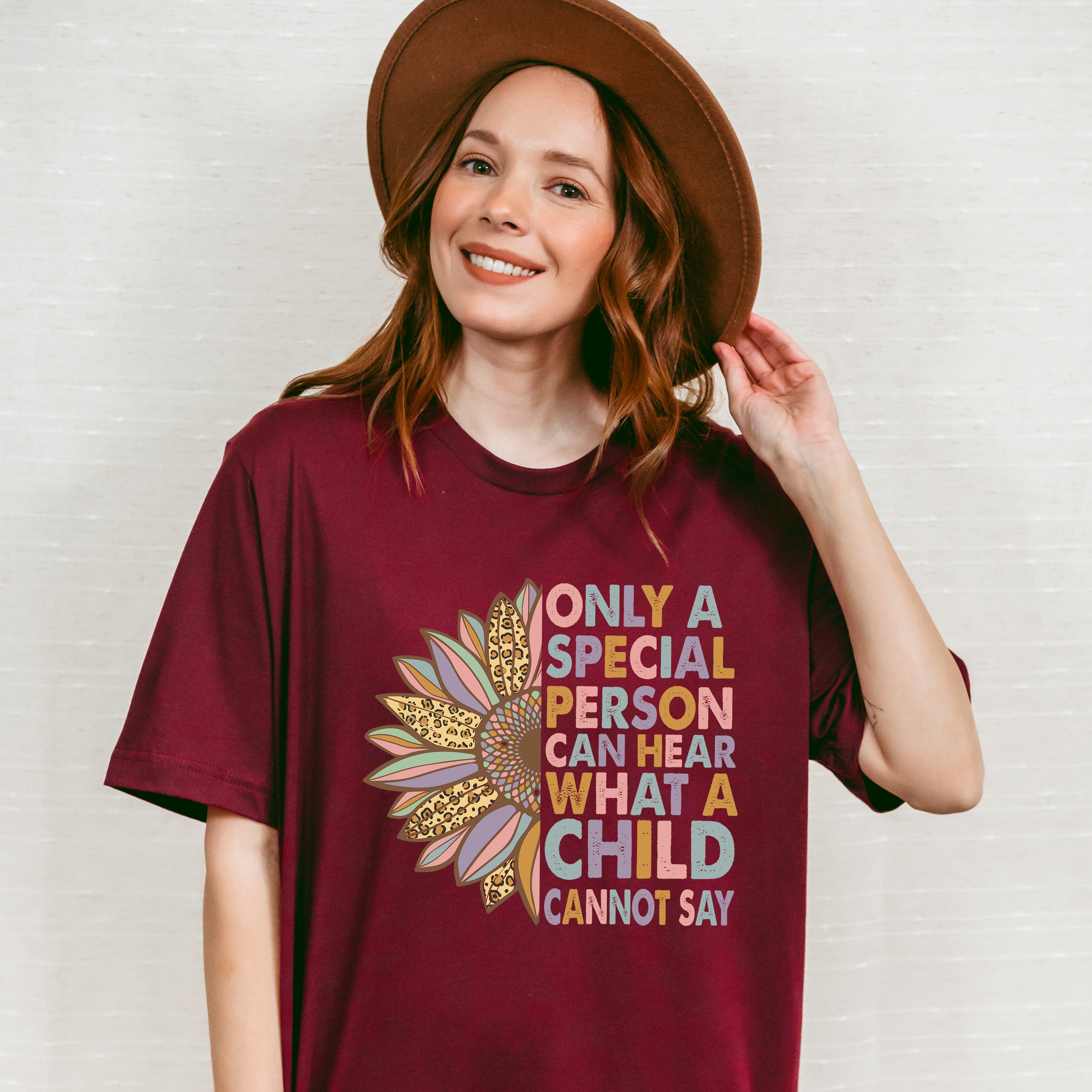 Only A Special Person Can Hear What A Child Cannot Say Design - Special Education Unisex Crewneck T-Shirt Sweatshirt Hoodie