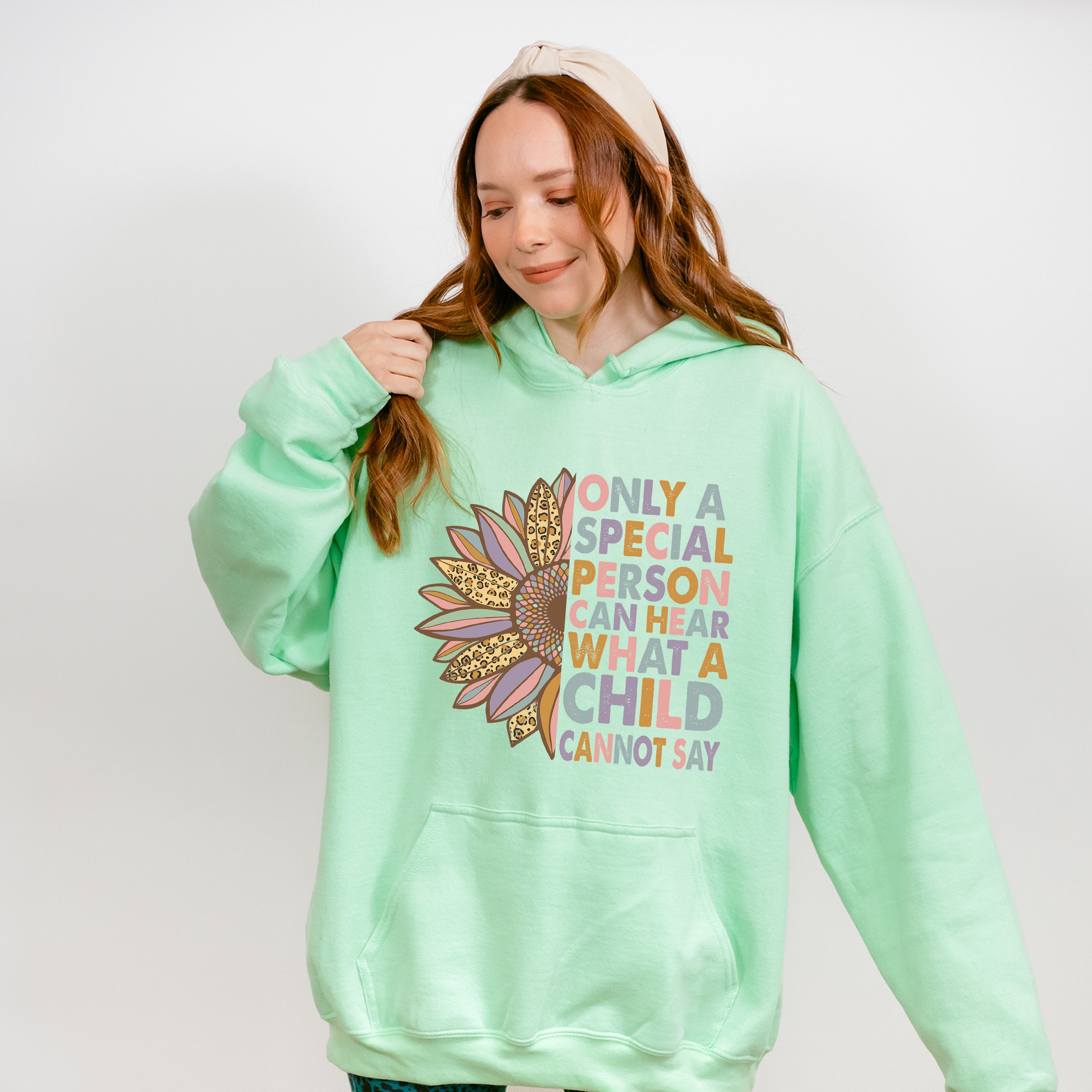 Only A Special Person Can Hear What A Child Cannot Say Design - Special Education Unisex Crewneck T-Shirt Sweatshirt Hoodie