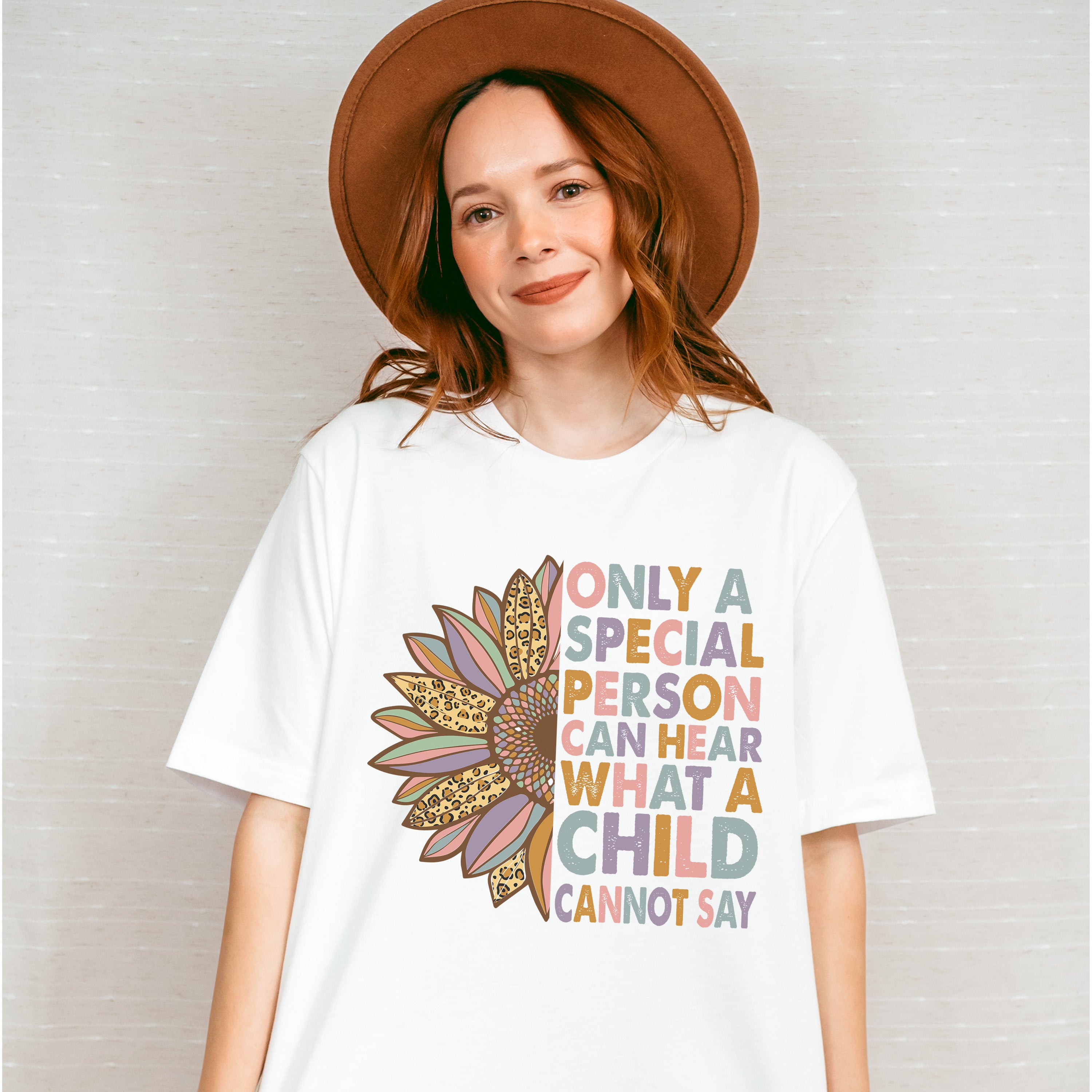 Only A Special Person Can Hear What A Child Cannot Say Design - Special Education Unisex Crewneck T-Shirt Sweatshirt Hoodie