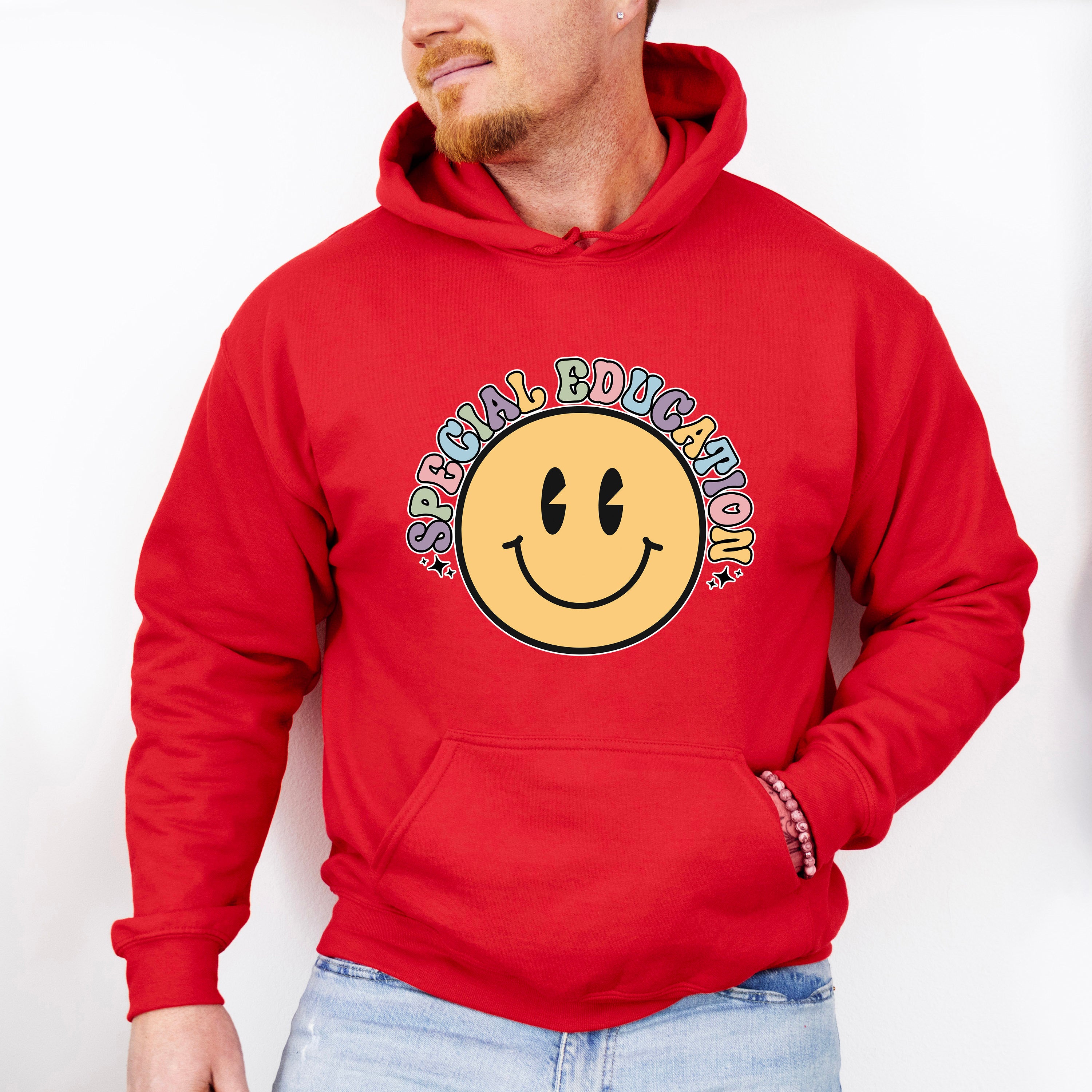 Retro Smile Face Special Education Design - Special Education Unisex Crewneck T-Shirt Sweatshirt Hoodie