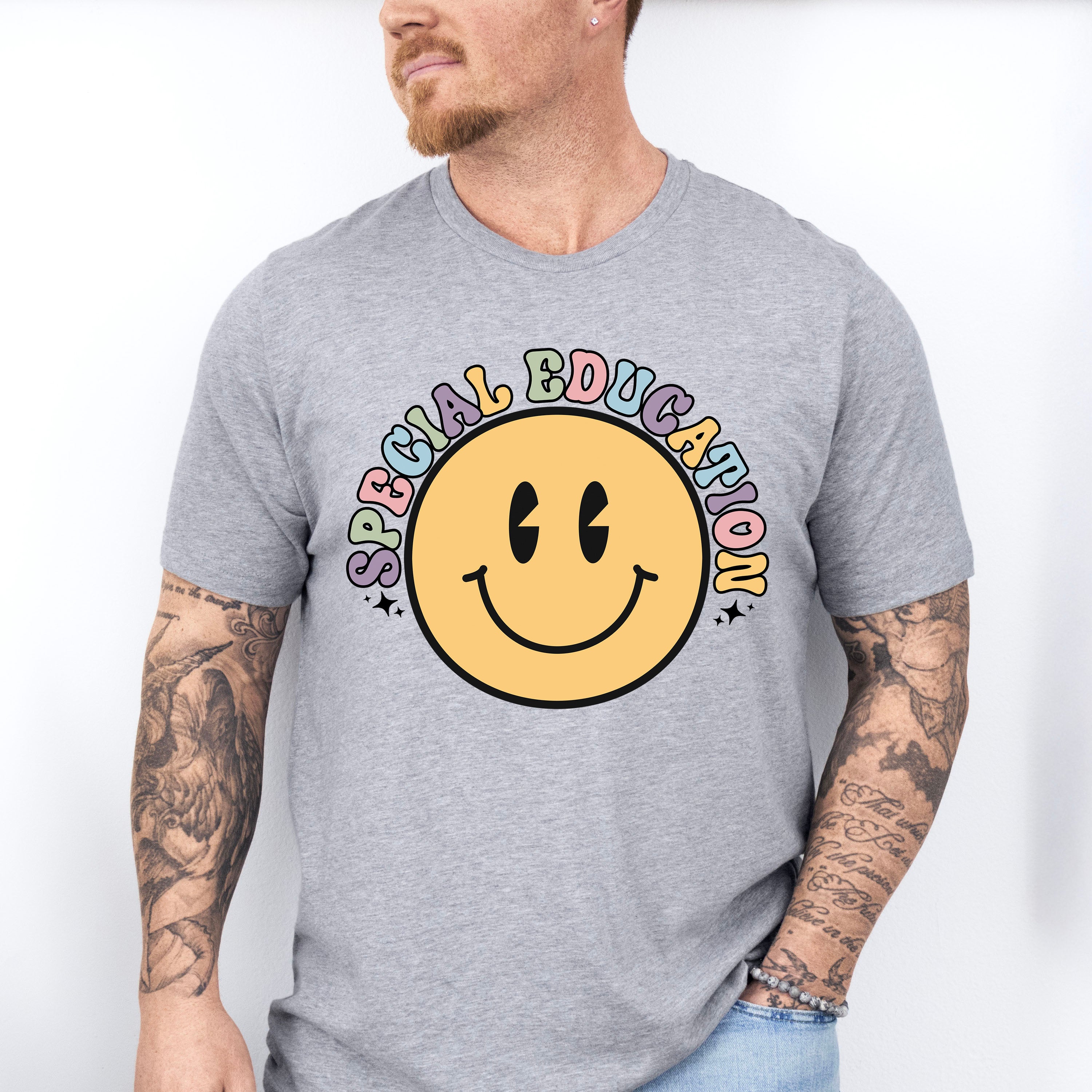 Retro Smile Face Special Education Design - Special Education Unisex Crewneck T-Shirt Sweatshirt Hoodie