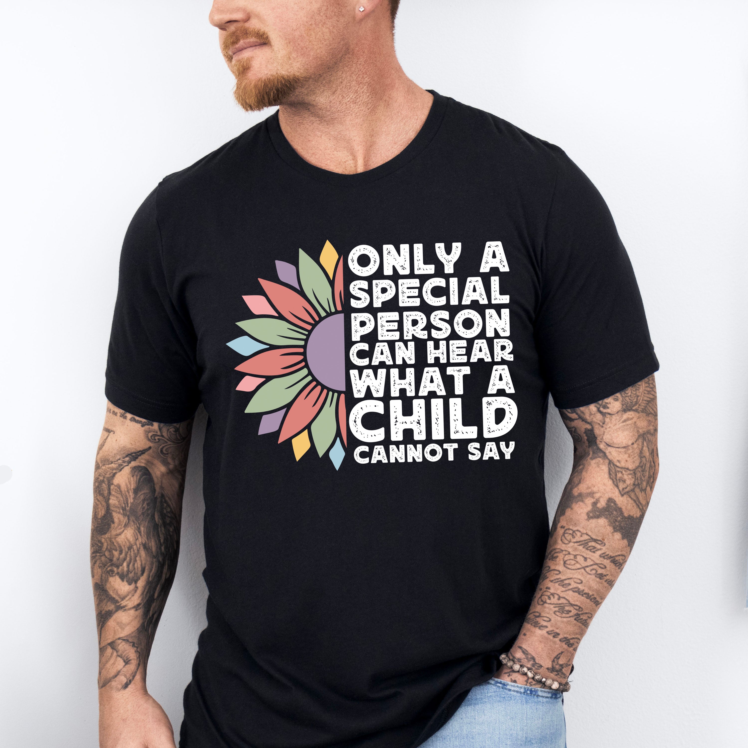 Retro Special Person Can Hear What A Child Cannot Say Design - Special Education Unisex Crewneck T-Shirt Sweatshirt Hoodie
