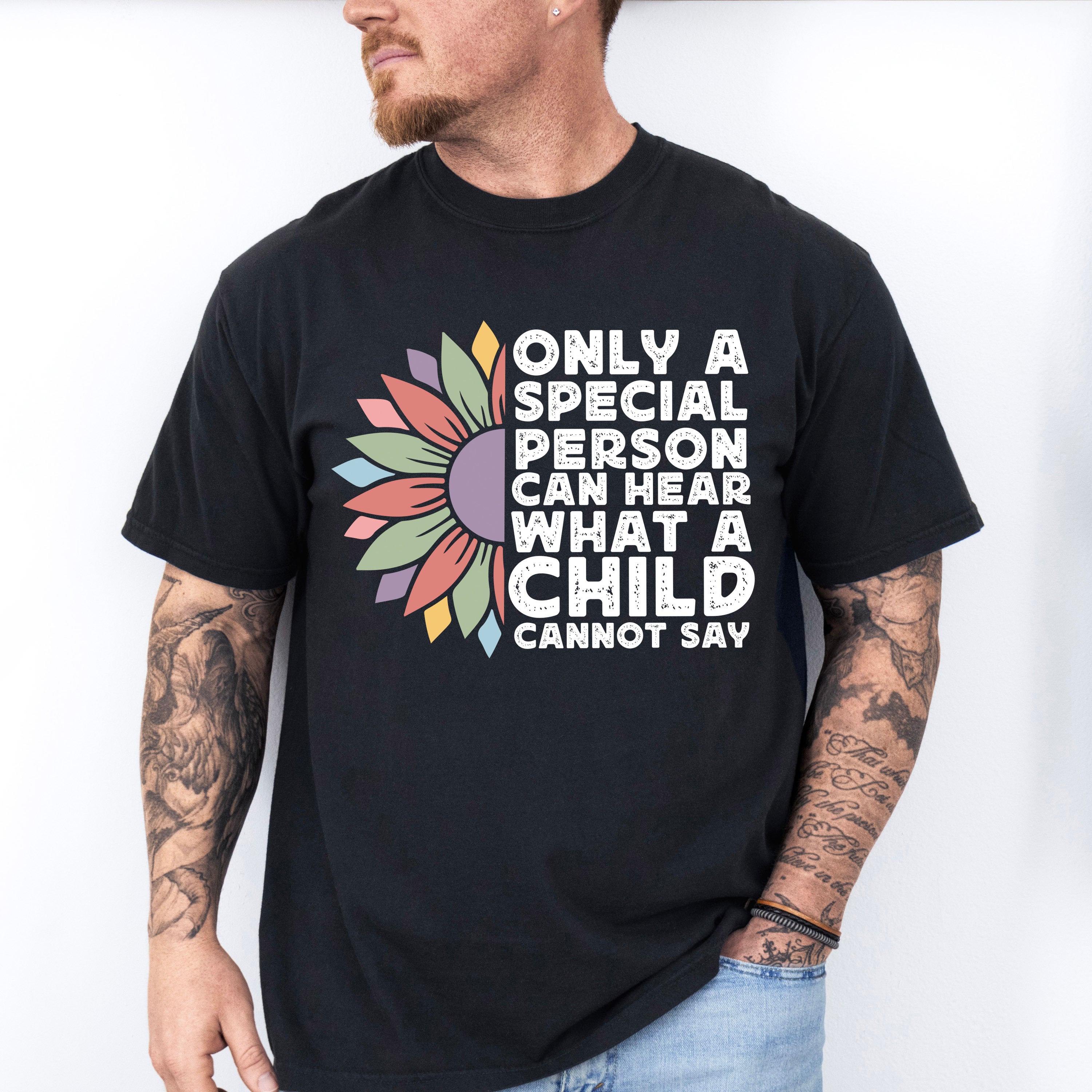 Retro Special Person Can Hear What A Child Cannot Say Design - Special Education Unisex Crewneck T-Shirt Sweatshirt Hoodie