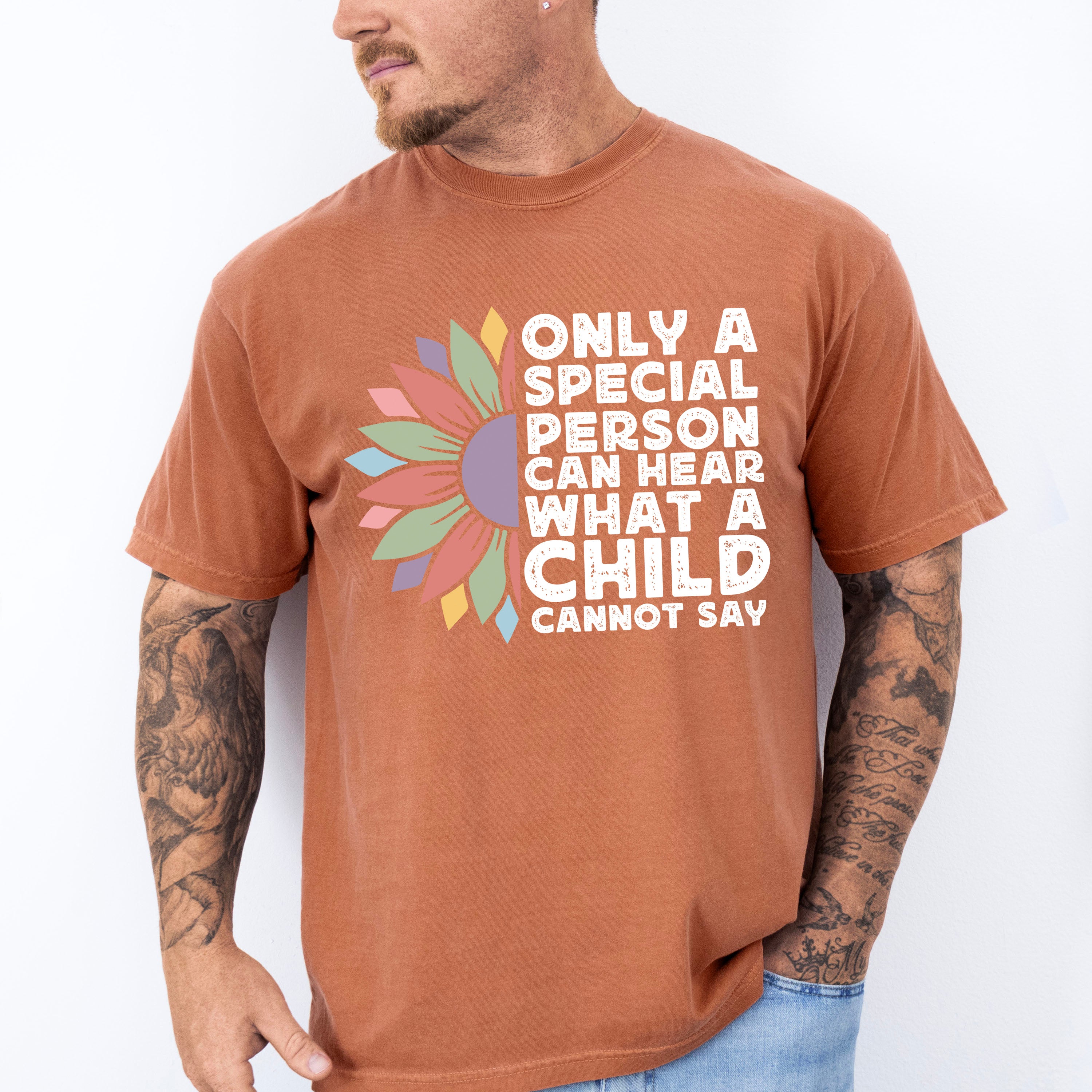 Retro Special Person Can Hear What A Child Cannot Say Design - Special Education Unisex Crewneck T-Shirt Sweatshirt Hoodie