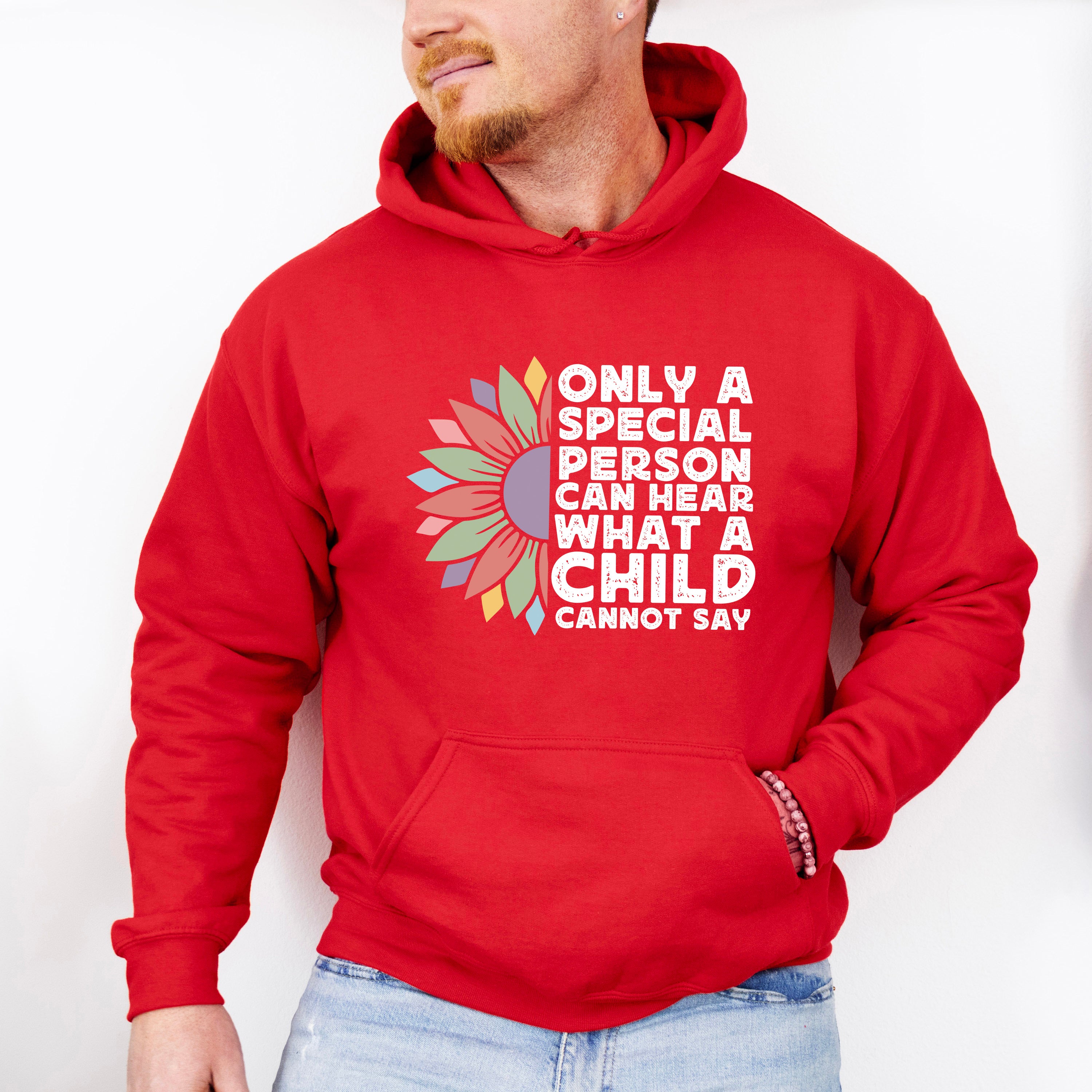 Retro Special Person Can Hear What A Child Cannot Say Design - Special Education Unisex Crewneck T-Shirt Sweatshirt Hoodie