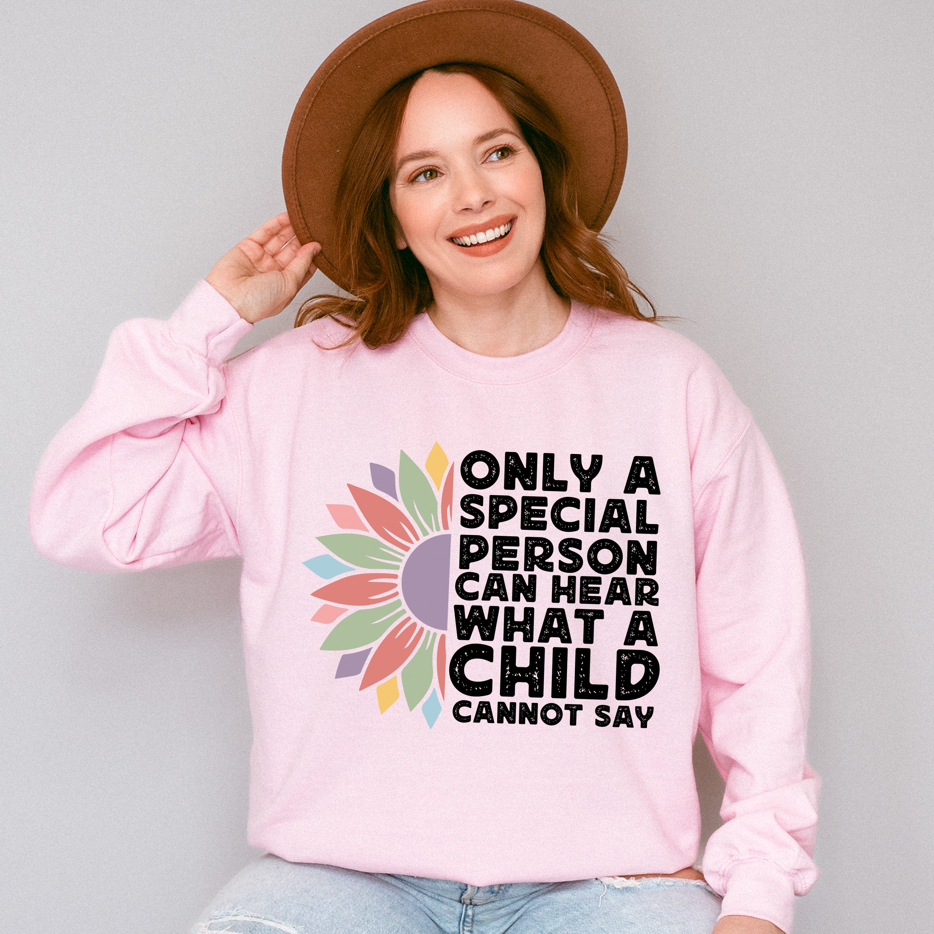 Retro Special Person Can Hear What A Child Cannot Say Design - Special Education Unisex Crewneck T-Shirt Sweatshirt Hoodie