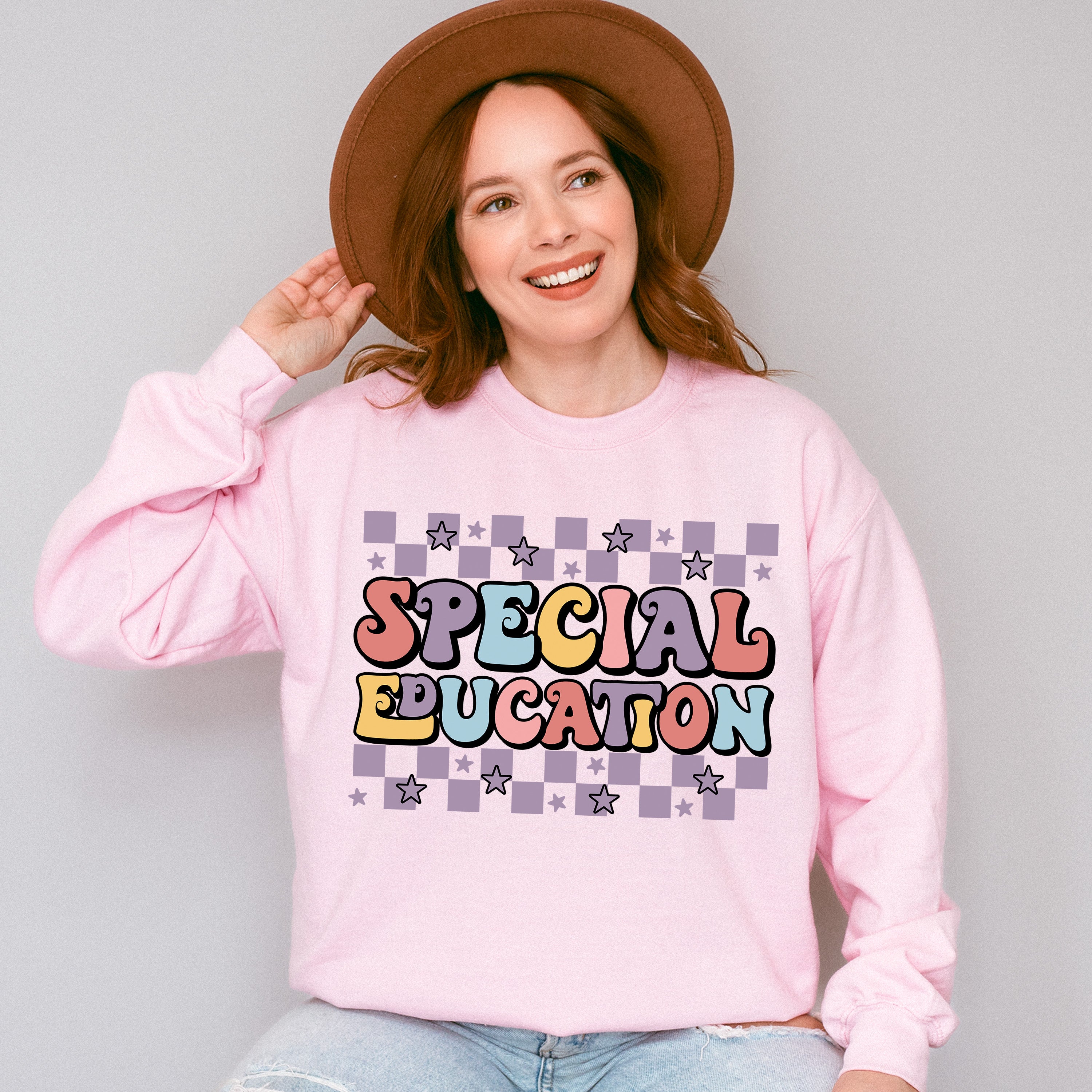 Retro Special Education Star Design - Special Education Unisex Crewneck T-Shirt Sweatshirt Hoodie