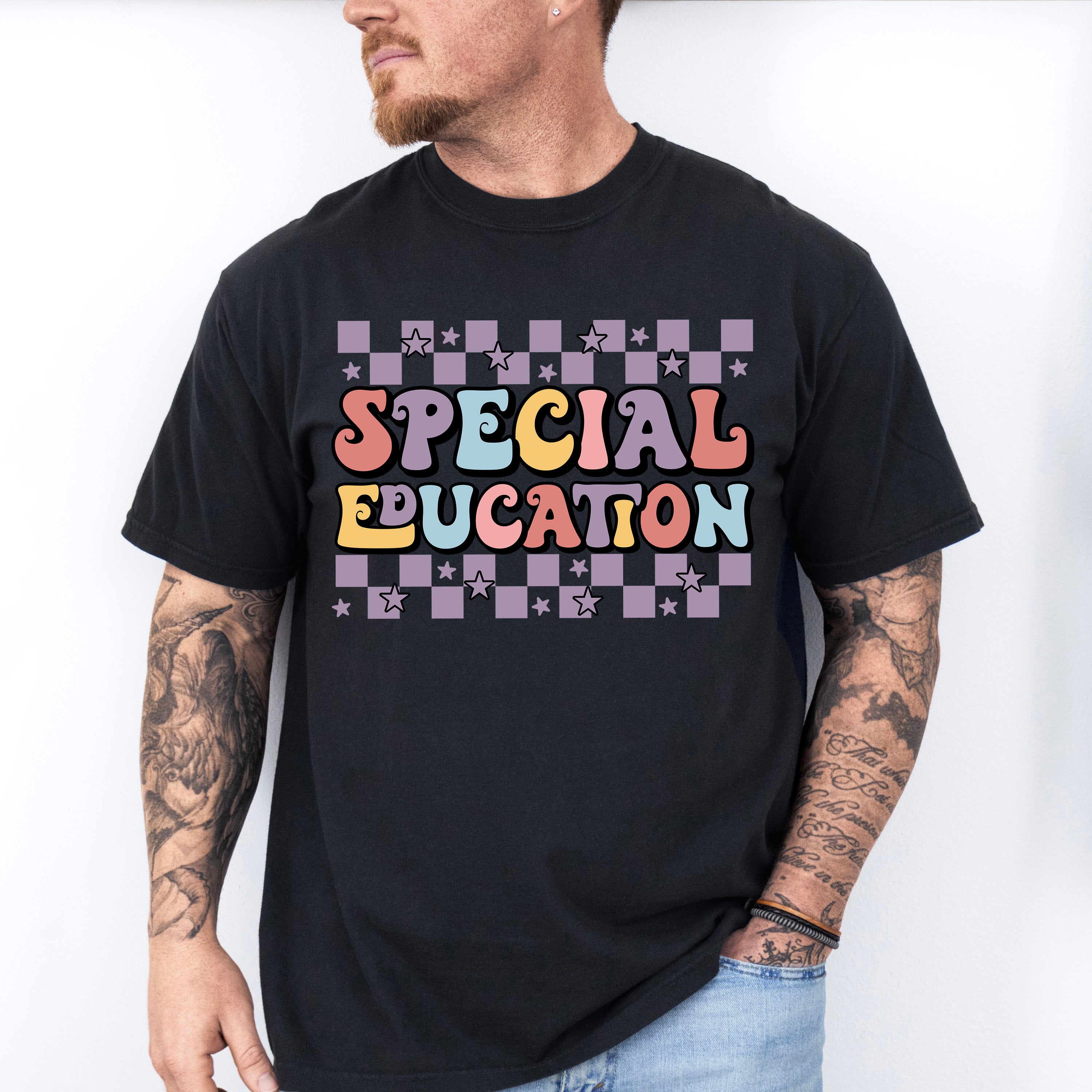 Retro Special Education Star Design - Special Education Unisex Crewneck T-Shirt Sweatshirt Hoodie