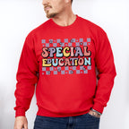 Retro Special Education Star Design - Special Education Unisex Crewneck T-Shirt Sweatshirt Hoodie
