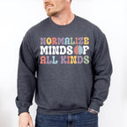 Normalize Minds Of All Kinds Design - Special Education Unisex Crewneck T-Shirt Sweatshirt Hoodie