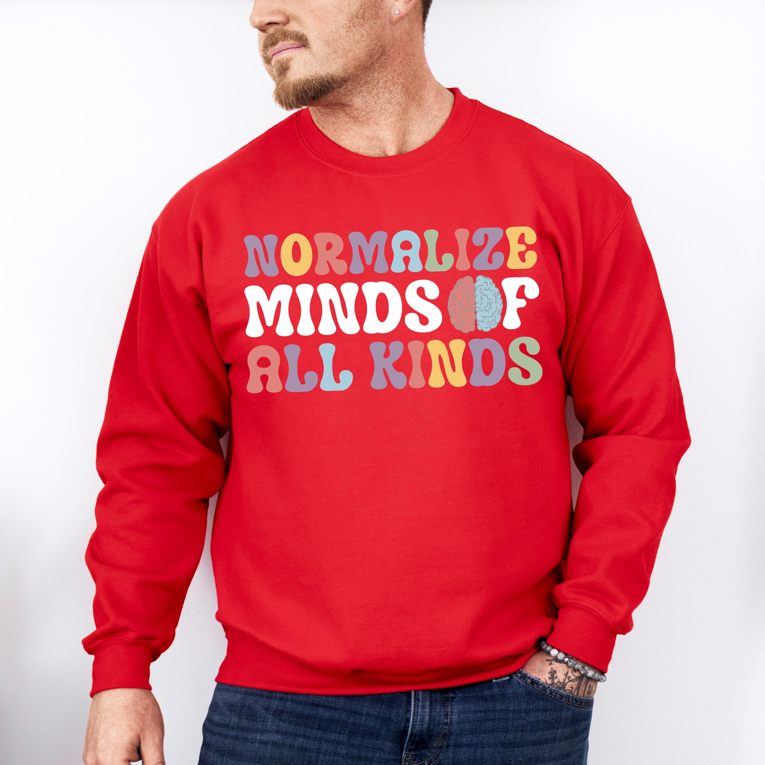 Normalize Minds Of All Kinds Design - Special Education Unisex Crewneck T-Shirt Sweatshirt Hoodie