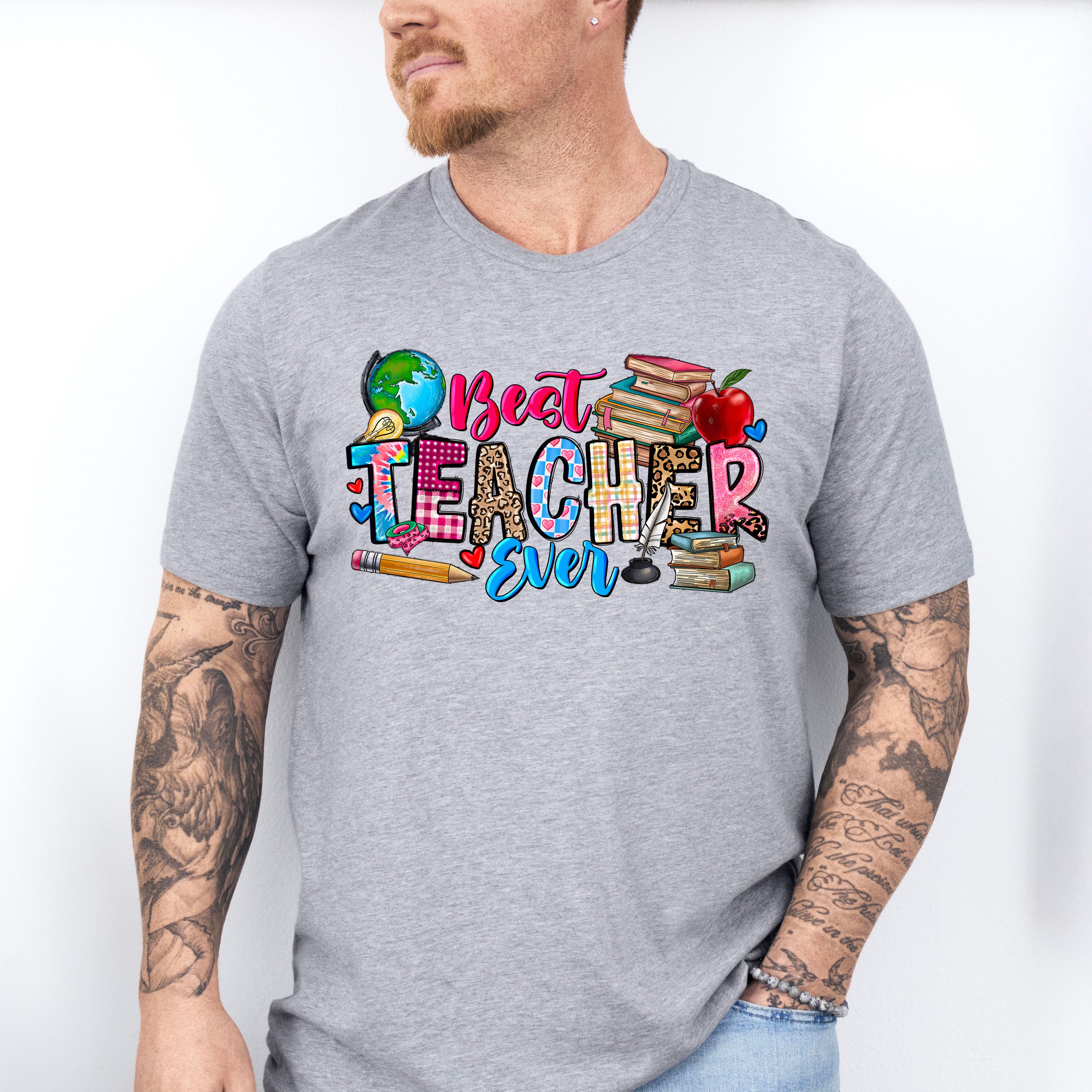 Best Teacher Ever Doodles Design - Teacher Unisex Crewneck T-Shirt Sweatshirt Hoodie