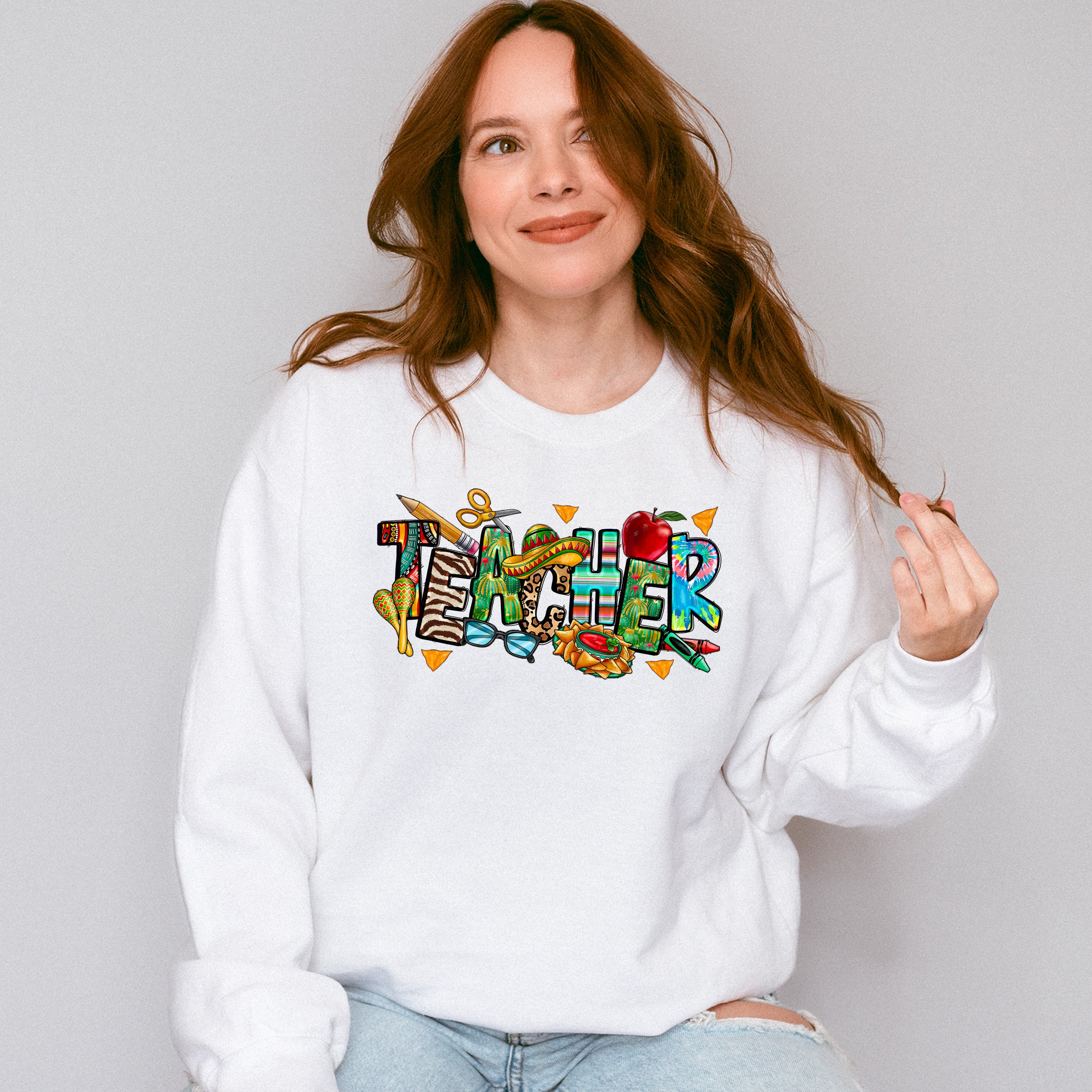 Cross and Birds Teacher Design - Teacher Unisex Crewneck T-Shirt Sweatshirt Hoodie