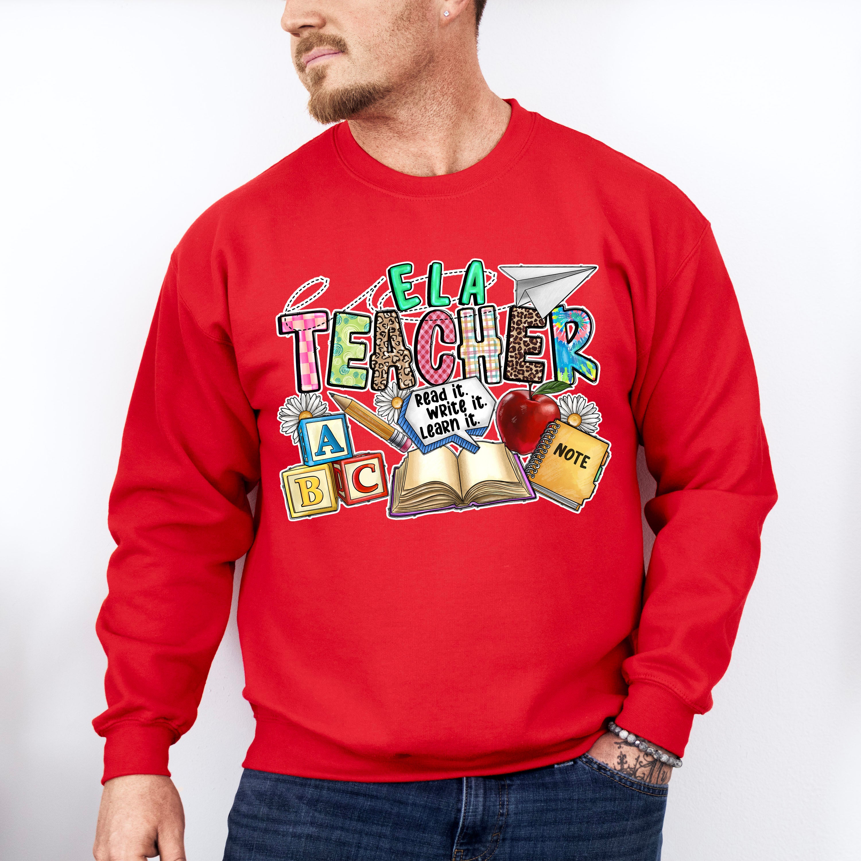 Ela Teacher Design - Teacher Unisex Crewneck T-Shirt Sweatshirt Hoodie