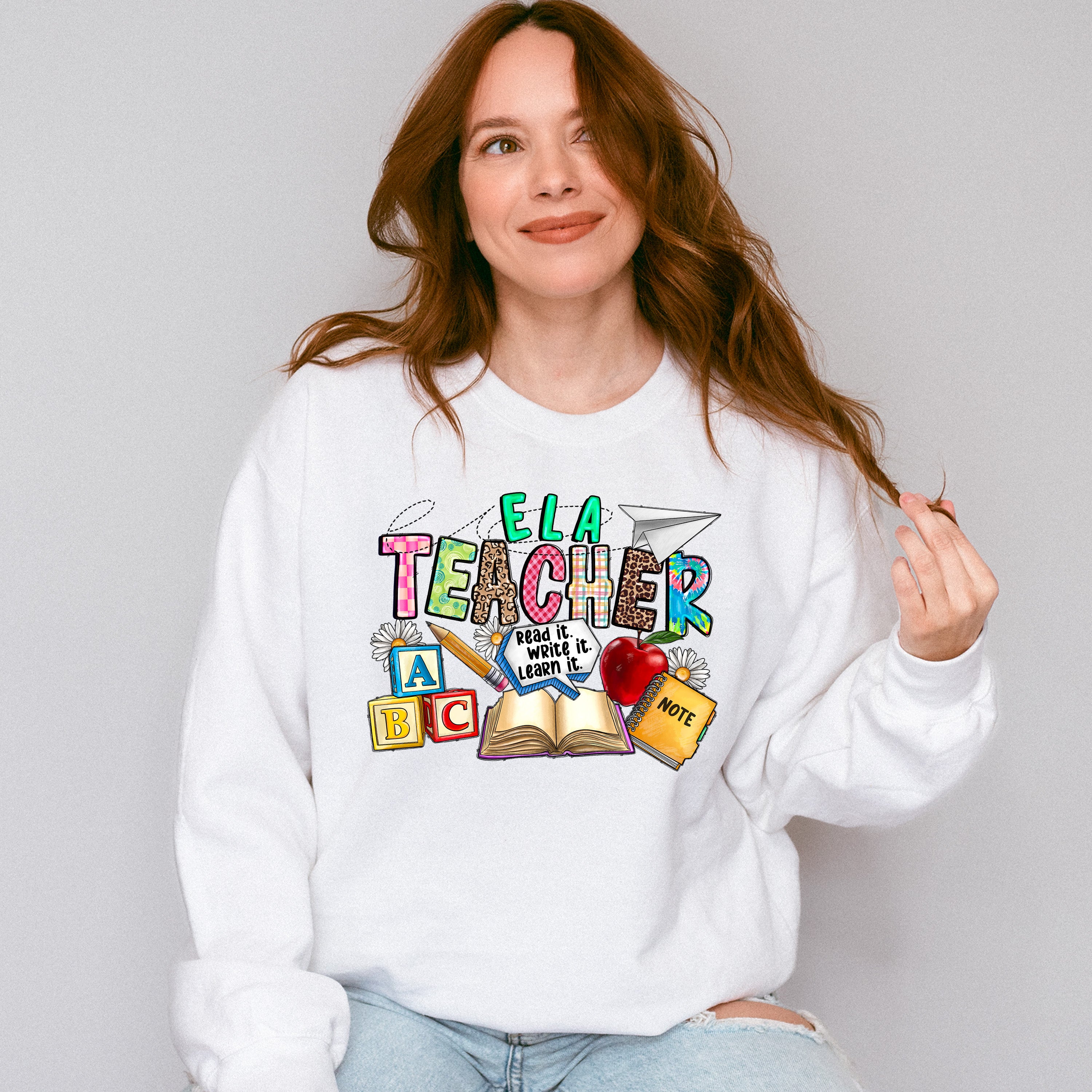 Ela Teacher Design - Teacher Unisex Crewneck T-Shirt Sweatshirt Hoodie