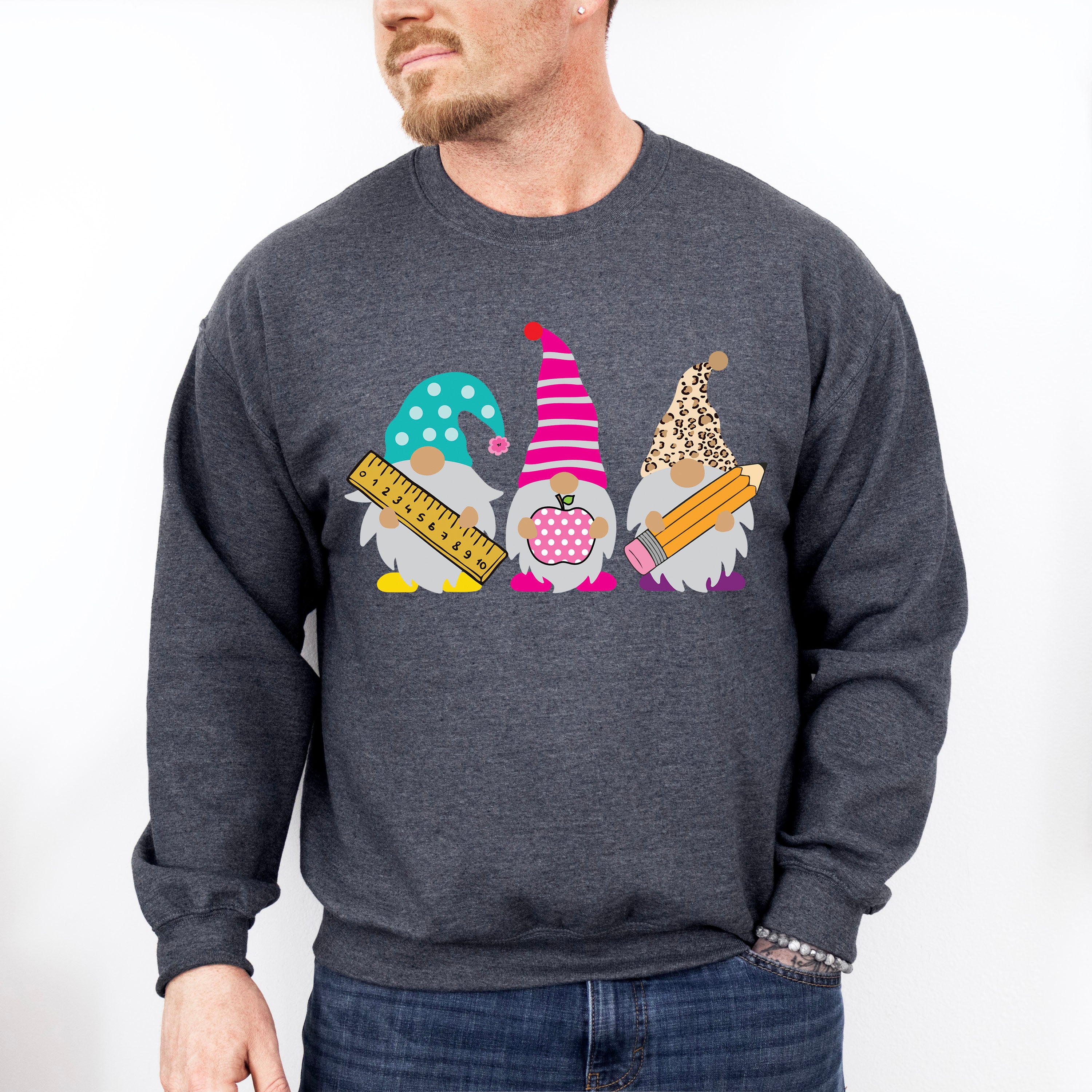 Gnomes Teacher Design - Teacher Unisex Crewneck T-Shirt Sweatshirt Hoodie