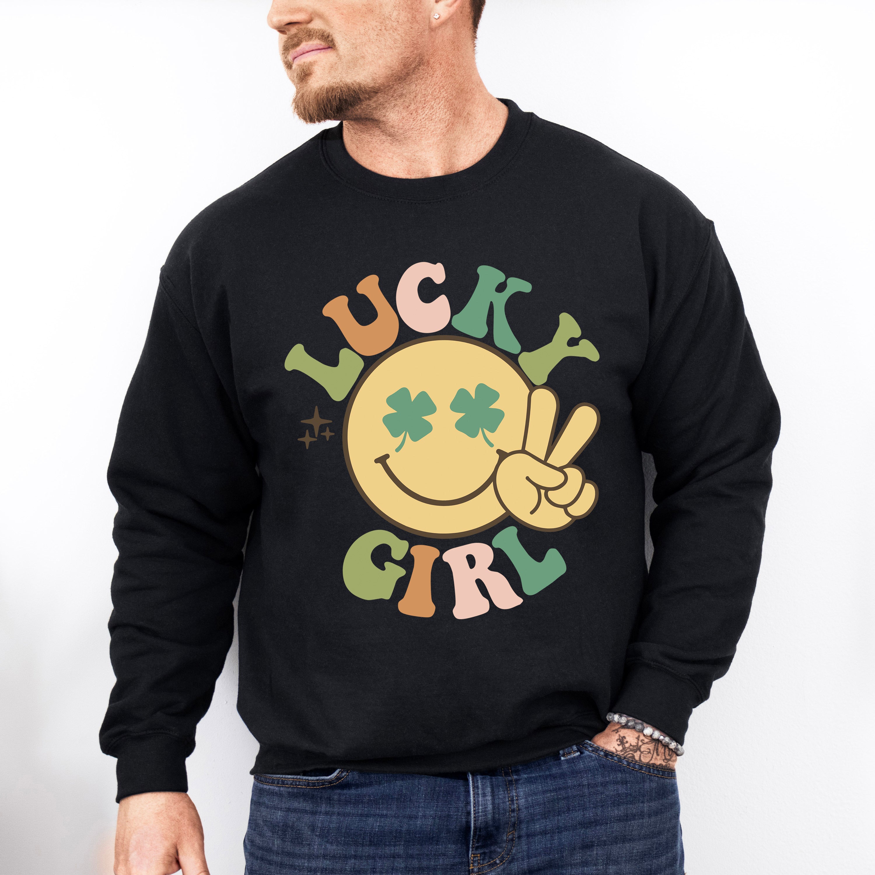 Lucky Girl - St. Patrick's Day Theme Unisex Crewneck T-Shirt Sweatshirt Hoodie