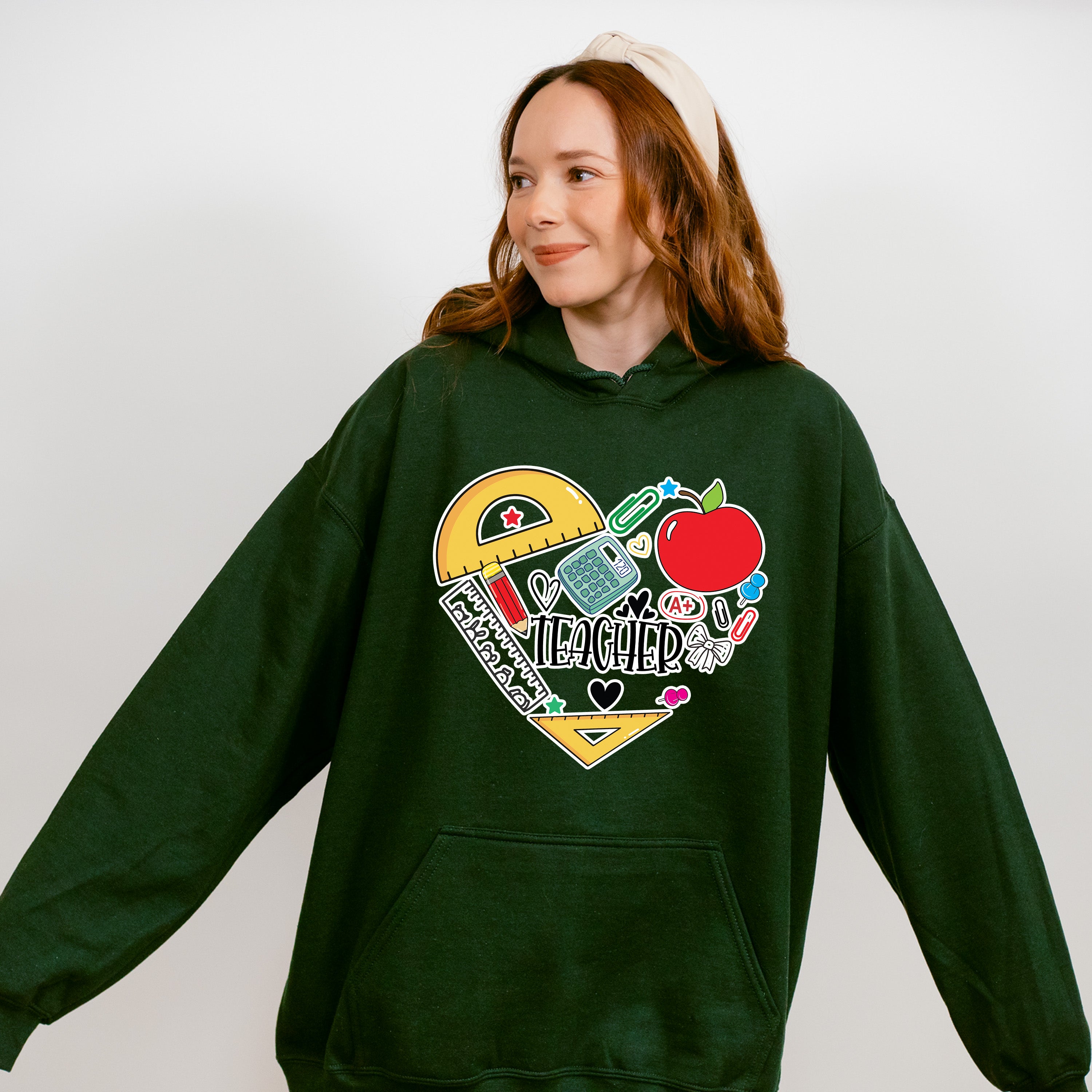 Teacher Heart Design - Teacher Unisex Crewneck T-Shirt Sweatshirt Hoodie