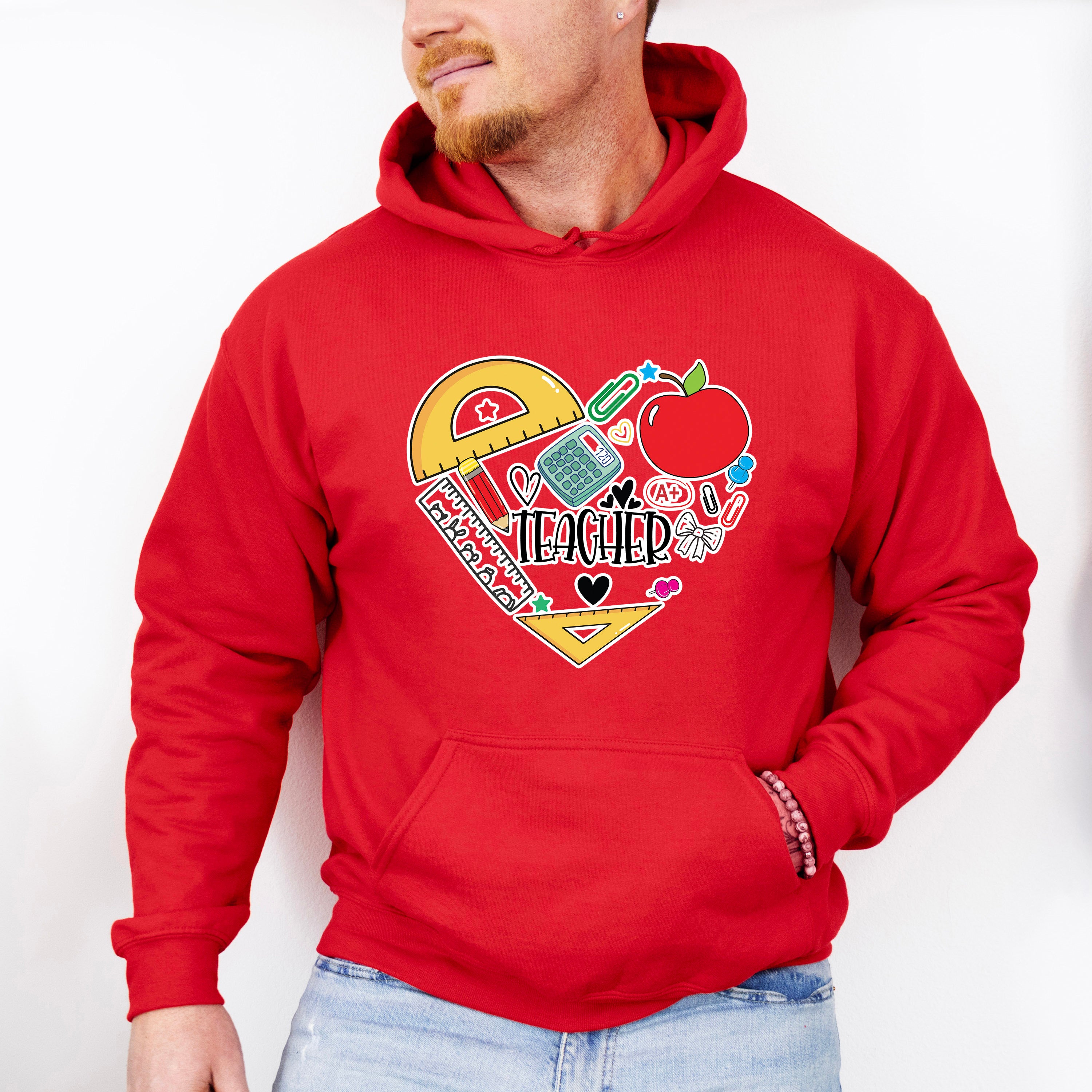 Teacher Heart Design - Teacher Unisex Crewneck T-Shirt Sweatshirt Hoodie