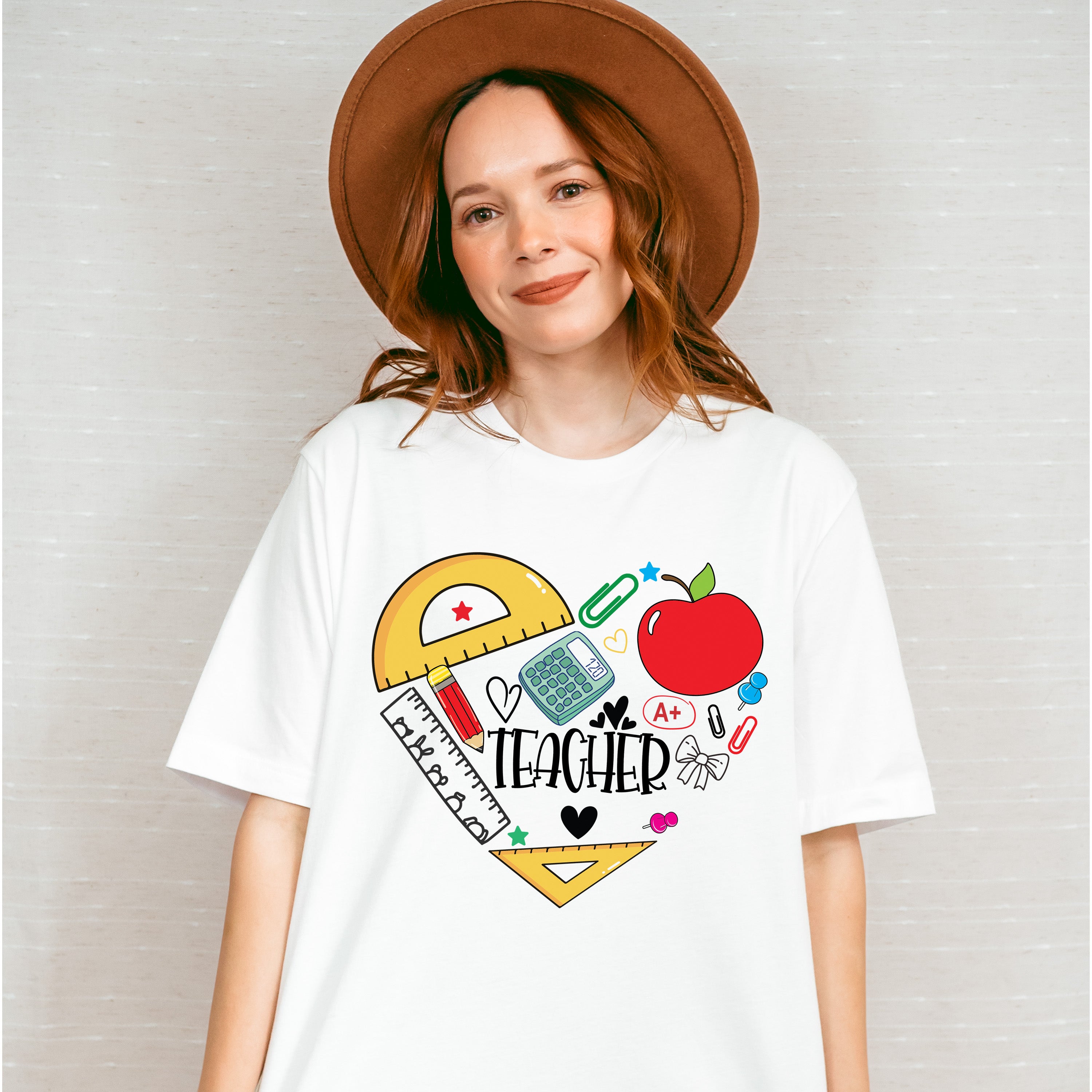 Teacher Heart Design - Teacher Unisex Crewneck T-Shirt Sweatshirt Hoodie