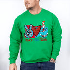 Peace Love Teach Design - Teacher Unisex Crewneck T-Shirt Sweatshirt Hoodie