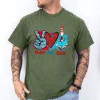 Peace Love Teach Design - Teacher Unisex Crewneck T-Shirt Sweatshirt Hoodie