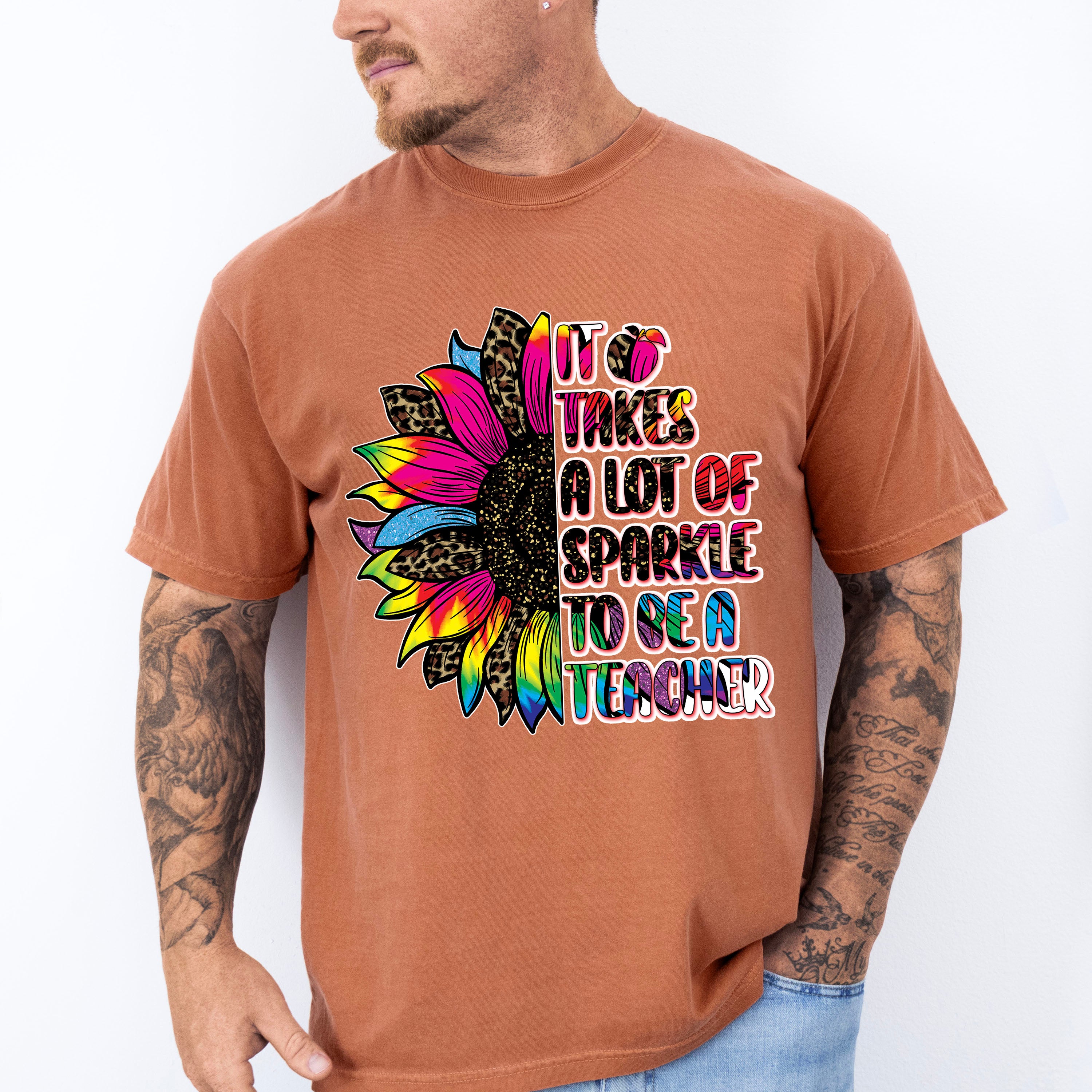 It Takes A Lot Of sparkle To Be A Teachers Design - Teacher Unisex Crewneck T-Shirt Sweatshirt Hoodie