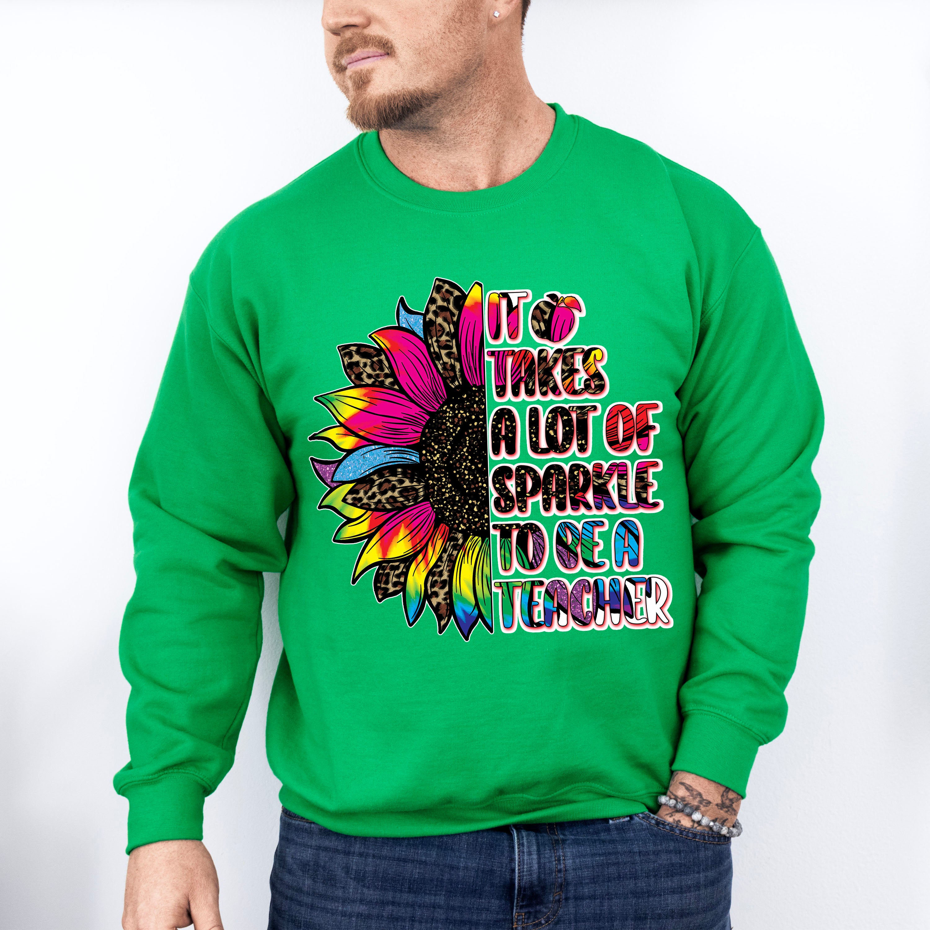 It Takes A Lot Of sparkle To Be A Teachers Design - Teacher Unisex Crewneck T-Shirt Sweatshirt Hoodie