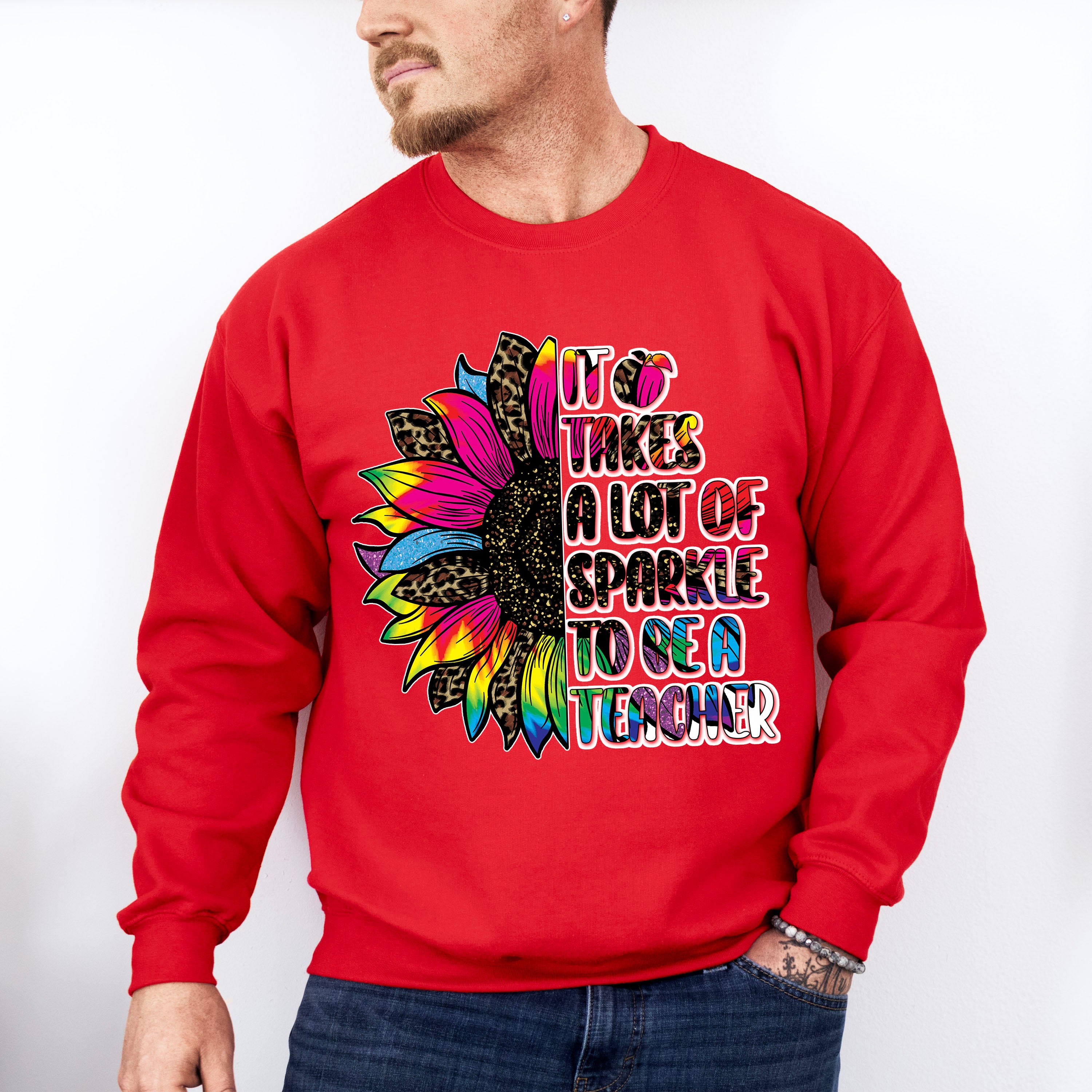 It Takes A Lot Of sparkle To Be A Teachers Design - Teacher Unisex Crewneck T-Shirt Sweatshirt Hoodie