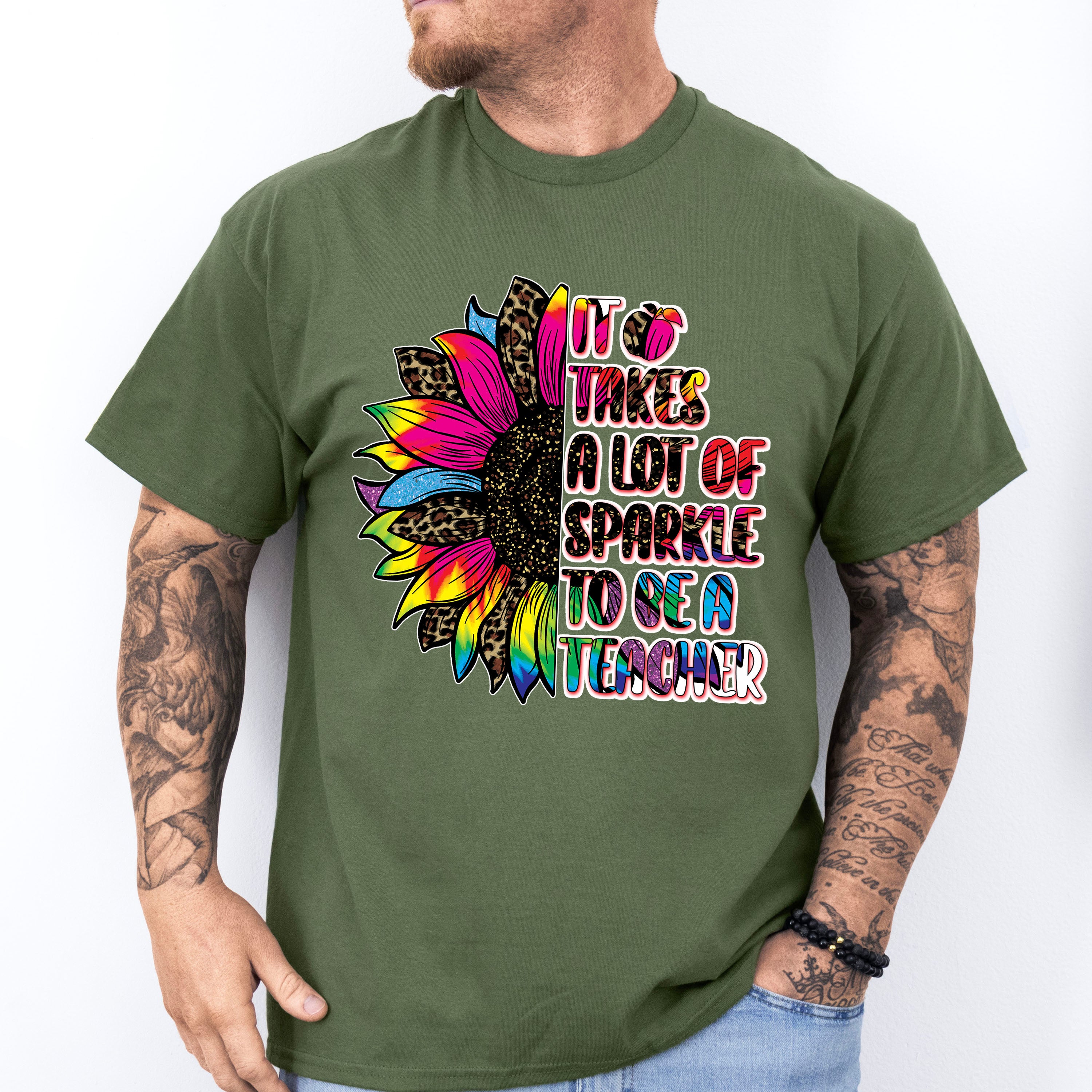 It Takes A Lot Of sparkle To Be A Teachers Design - Teacher Unisex Crewneck T-Shirt Sweatshirt Hoodie