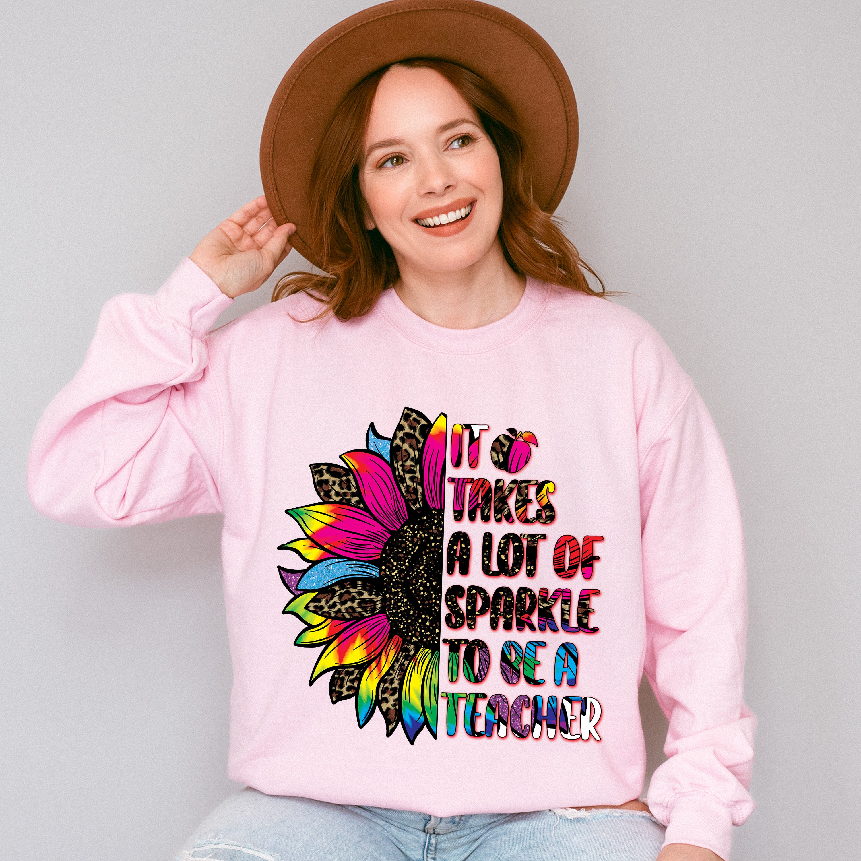 It Takes A Lot Of sparkle To Be A Teachers Design - Teacher Unisex Crewneck T-Shirt Sweatshirt Hoodie