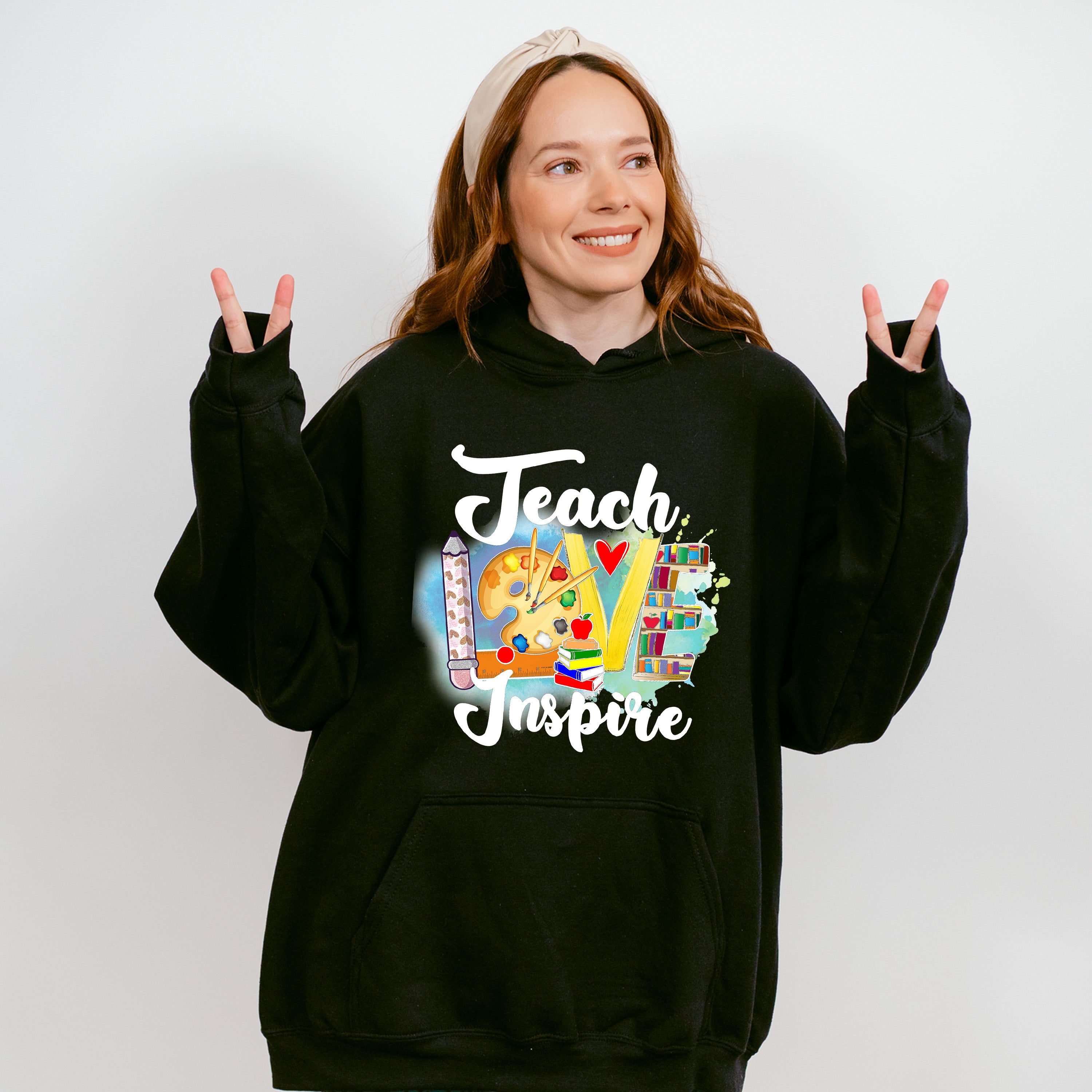 Teach Love Inspire Design - Teacher Unisex Crewneck T-Shirt Sweatshirt Hoodie