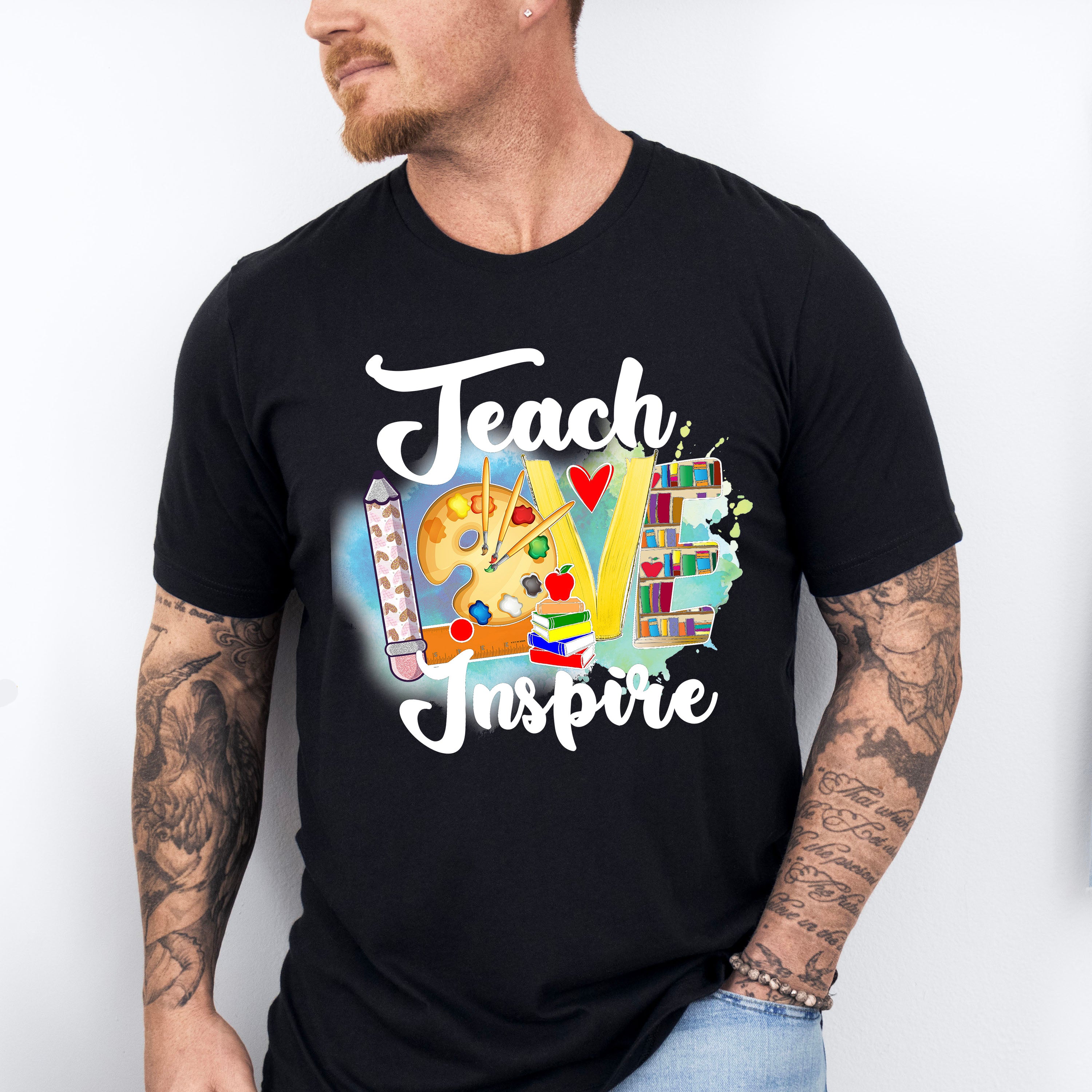 Teach Love Inspire Design - Teacher Unisex Crewneck T-Shirt Sweatshirt Hoodie