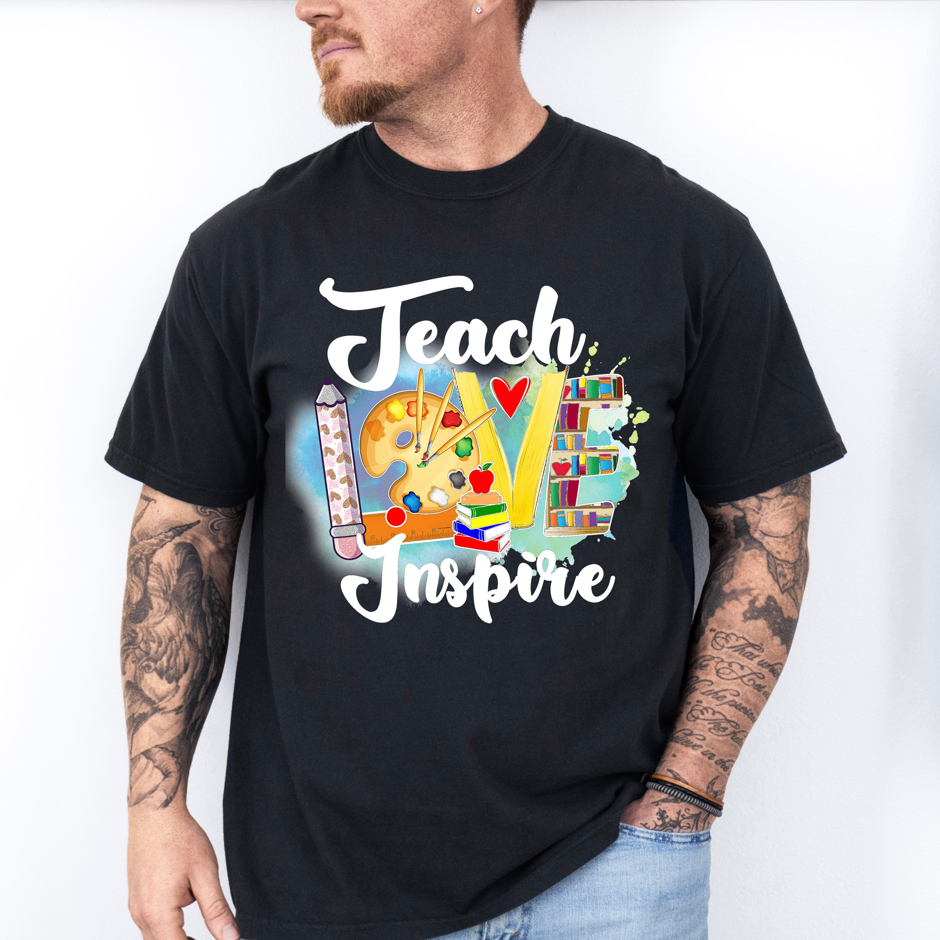 Teach Love Inspire Design - Teacher Unisex Crewneck T-Shirt Sweatshirt Hoodie