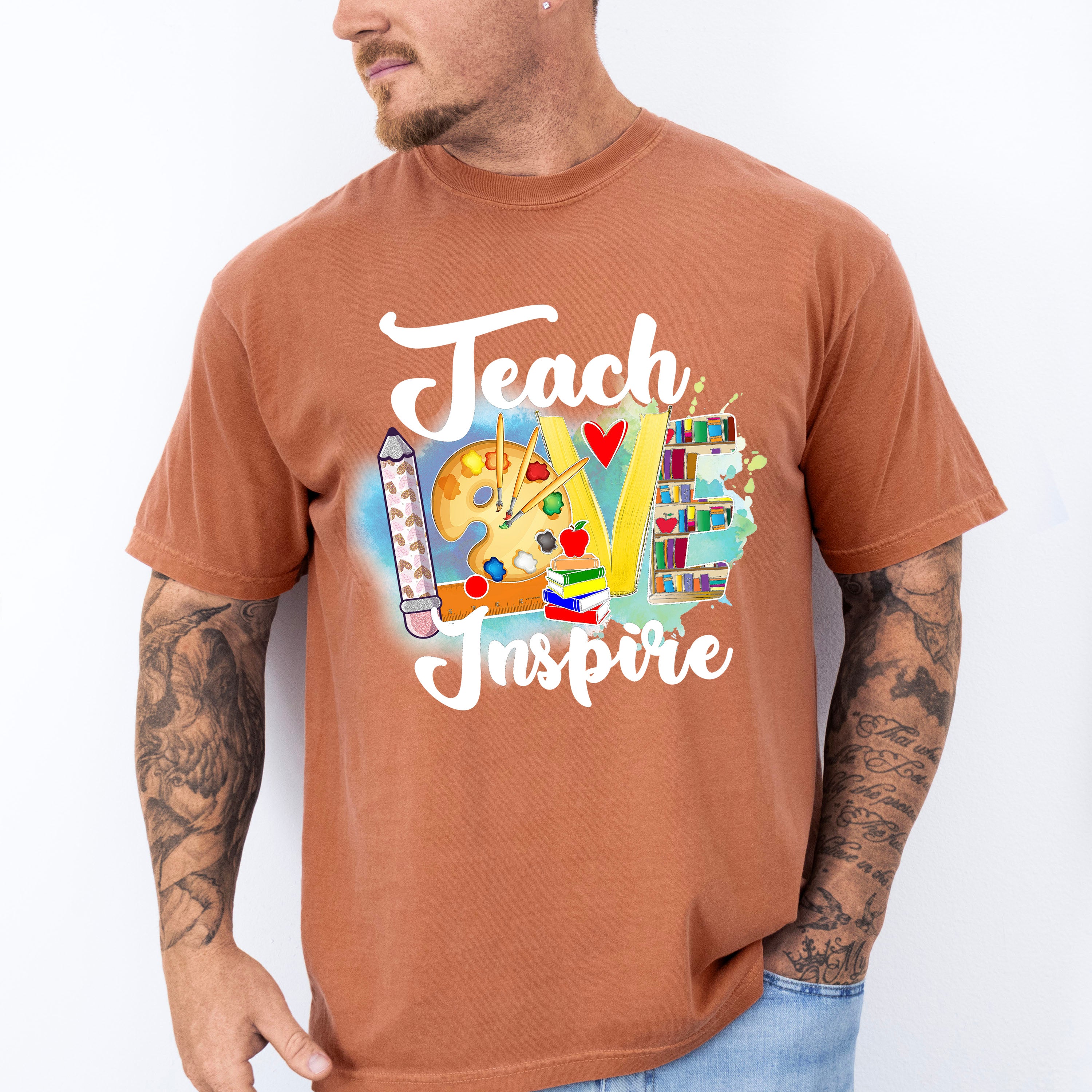 Teach Love Inspire Design - Teacher Unisex Crewneck T-Shirt Sweatshirt Hoodie