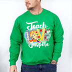 Teach Love Inspire Design - Teacher Unisex Crewneck T-Shirt Sweatshirt Hoodie