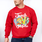 Teach Love Inspire Design - Teacher Unisex Crewneck T-Shirt Sweatshirt Hoodie