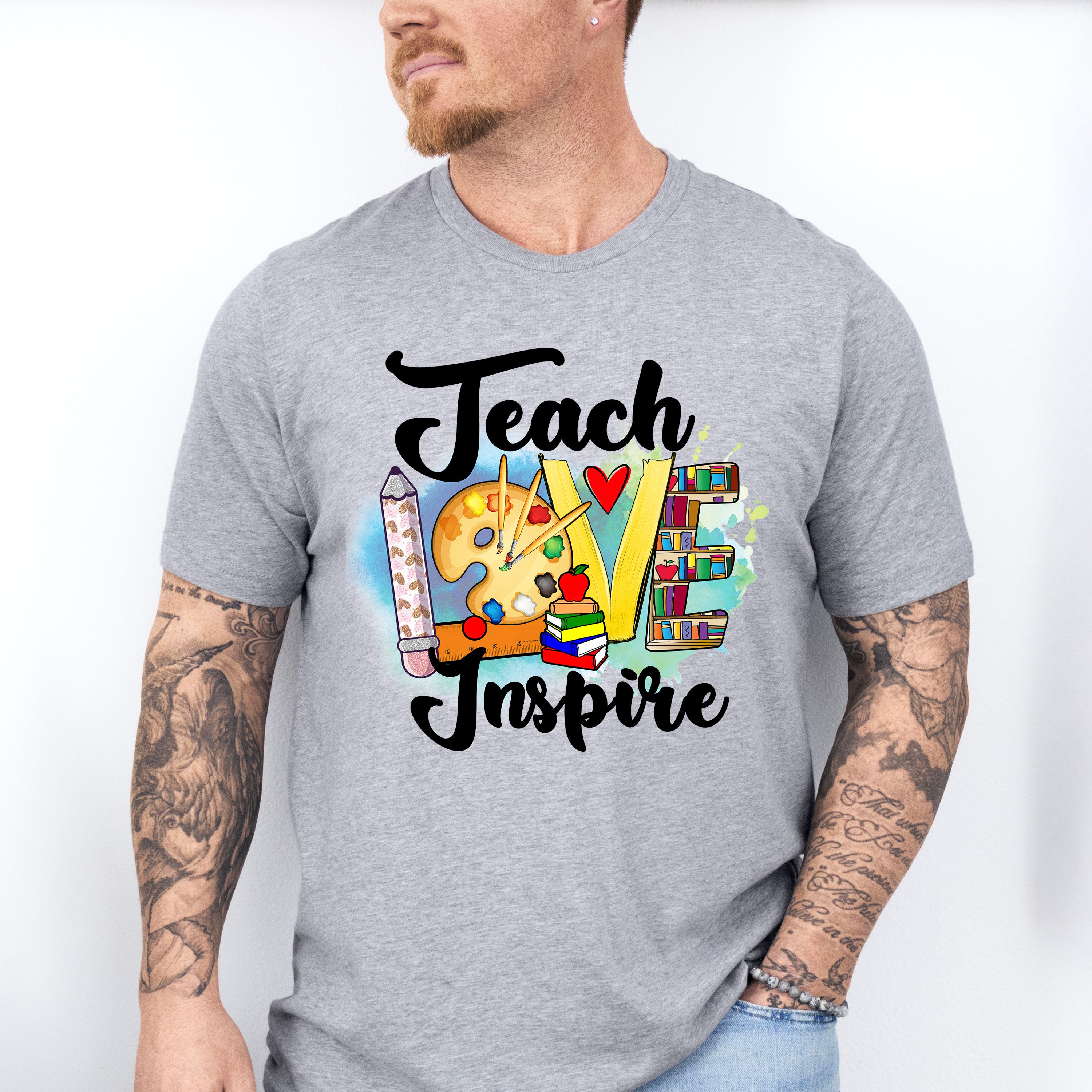 Teach Love Inspire Design - Teacher Unisex Crewneck T-Shirt Sweatshirt Hoodie