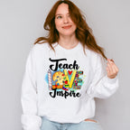 Teach Love Inspire Design - Teacher Unisex Crewneck T-Shirt Sweatshirt Hoodie