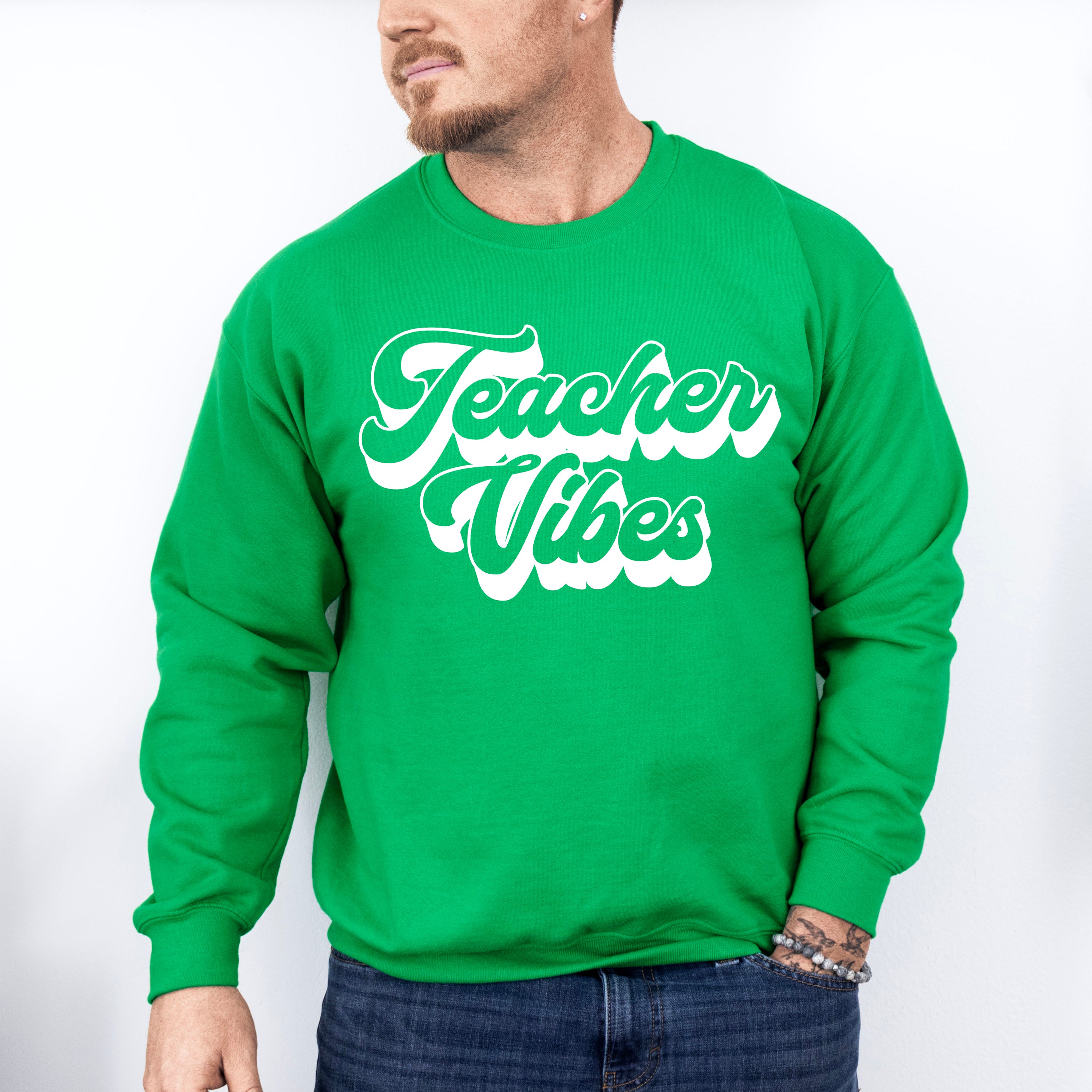 Teacher Vibes Design - Teacher Unisex Crewneck T-Shirt Sweatshirt Hoodie