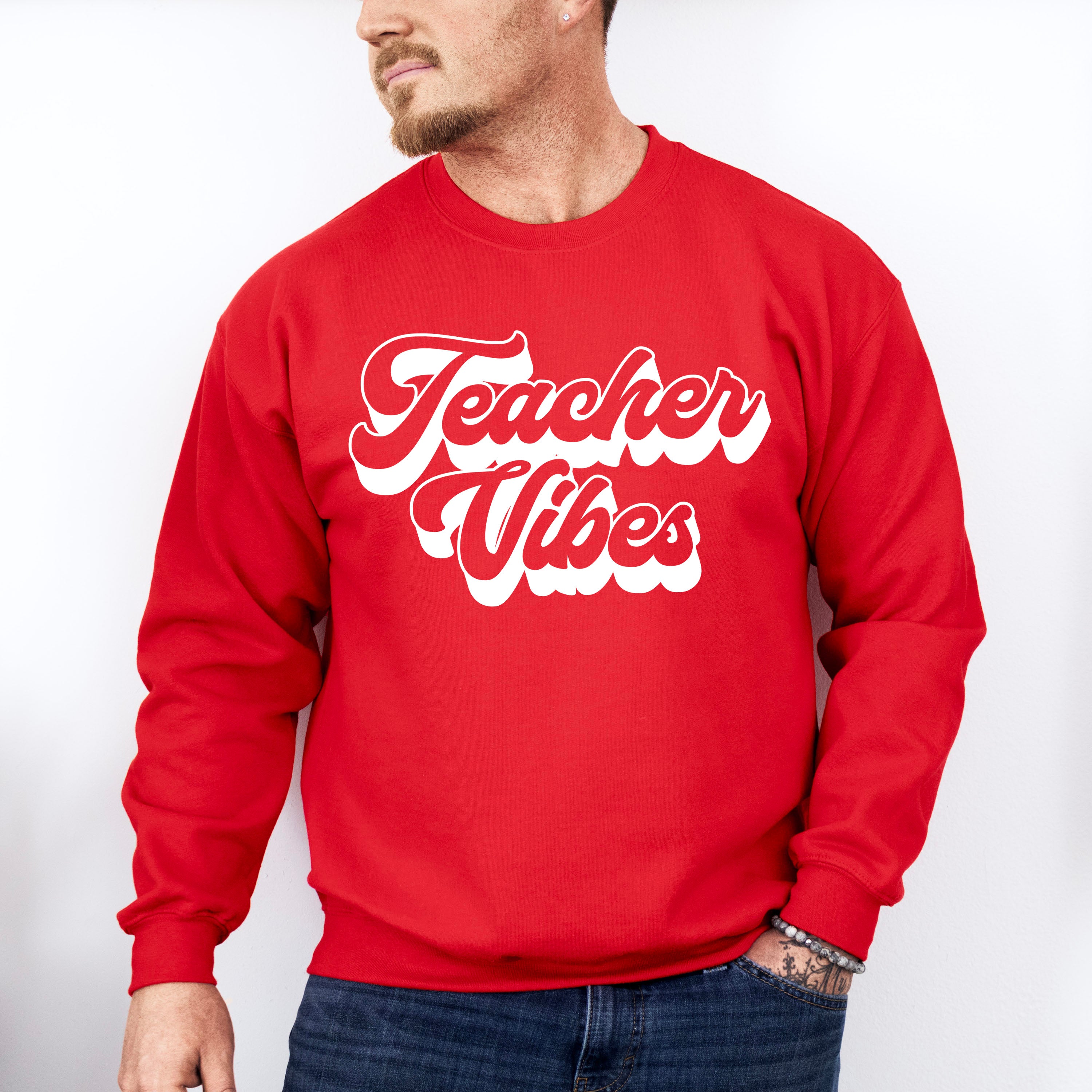 Teacher Vibes Design - Teacher Unisex Crewneck T-Shirt Sweatshirt Hoodie