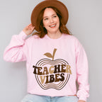 Brown Teacher Vibes Design - Teacher Unisex Crewneck T-Shirt Sweatshirt Hoodie
