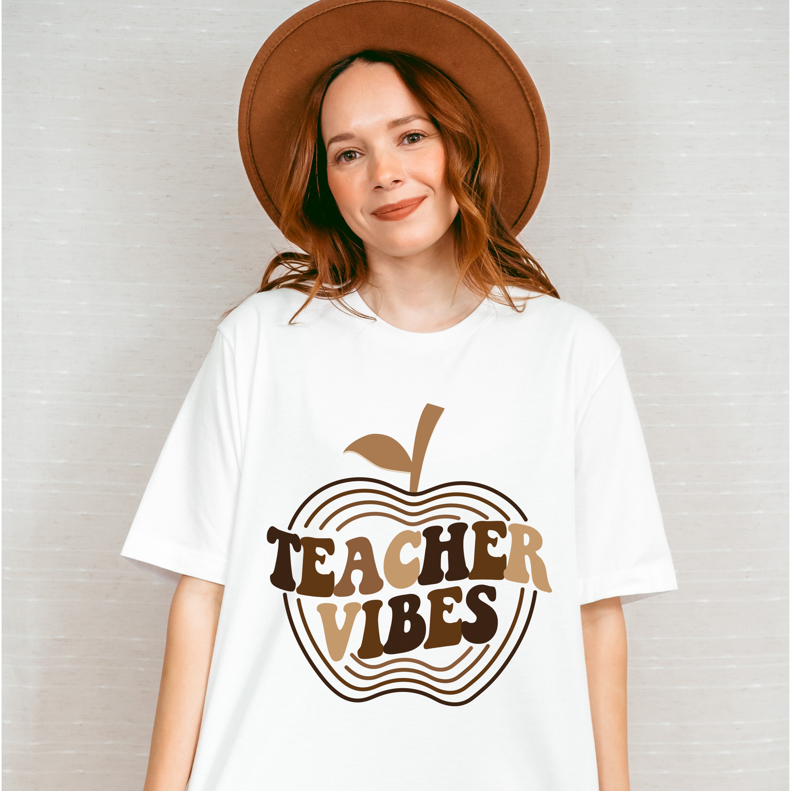 Brown Teacher Vibes Design - Teacher Unisex Crewneck T-Shirt Sweatshirt Hoodie